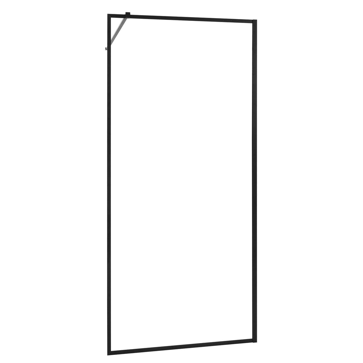 Fixed Glass Shower Panel, 34 x 73.6 in Full-Framed Fixed Shower Screen, 5/16 in Thick Clear Tempered Glass Door with Bottom Seal Strip and Hardware, Easy to Clean, for Bathroom, Matte Black
