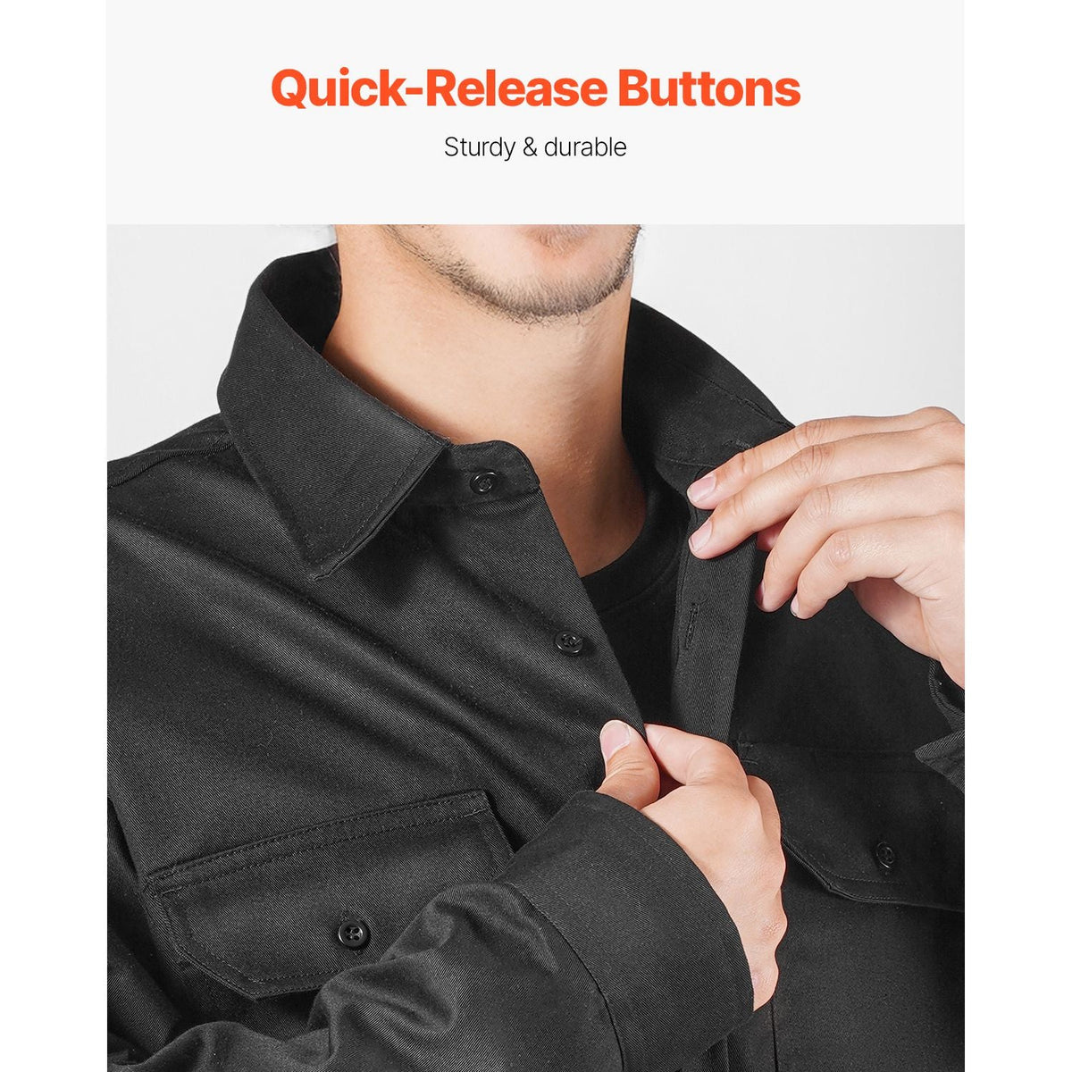 Flame Resistant Welding Jacket, 7oz. FR Shirts for Men, Machine Washable Cotton Heat-Resistant Welding Shirt, Meets ATPV 9.2 Cal/cm² Arc Rating - XXL Size