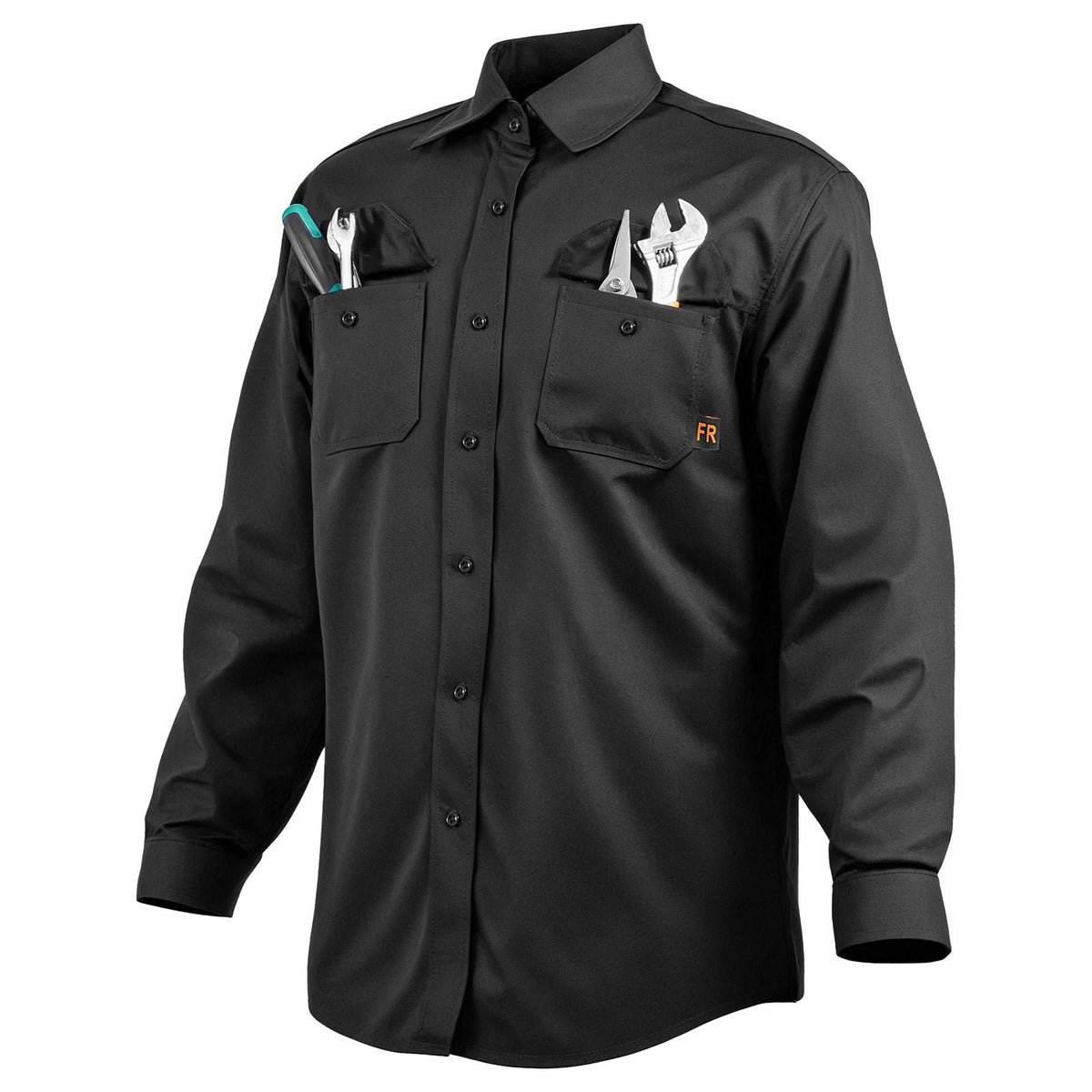 Flame Resistant Welding Jacket, 7oz. FR Shirts for Men, Machine Washable Cotton Heat-Resistant Welding Shirt, Meets ATPV 9.2 Cal/cm² Arc Rating - XXL Size