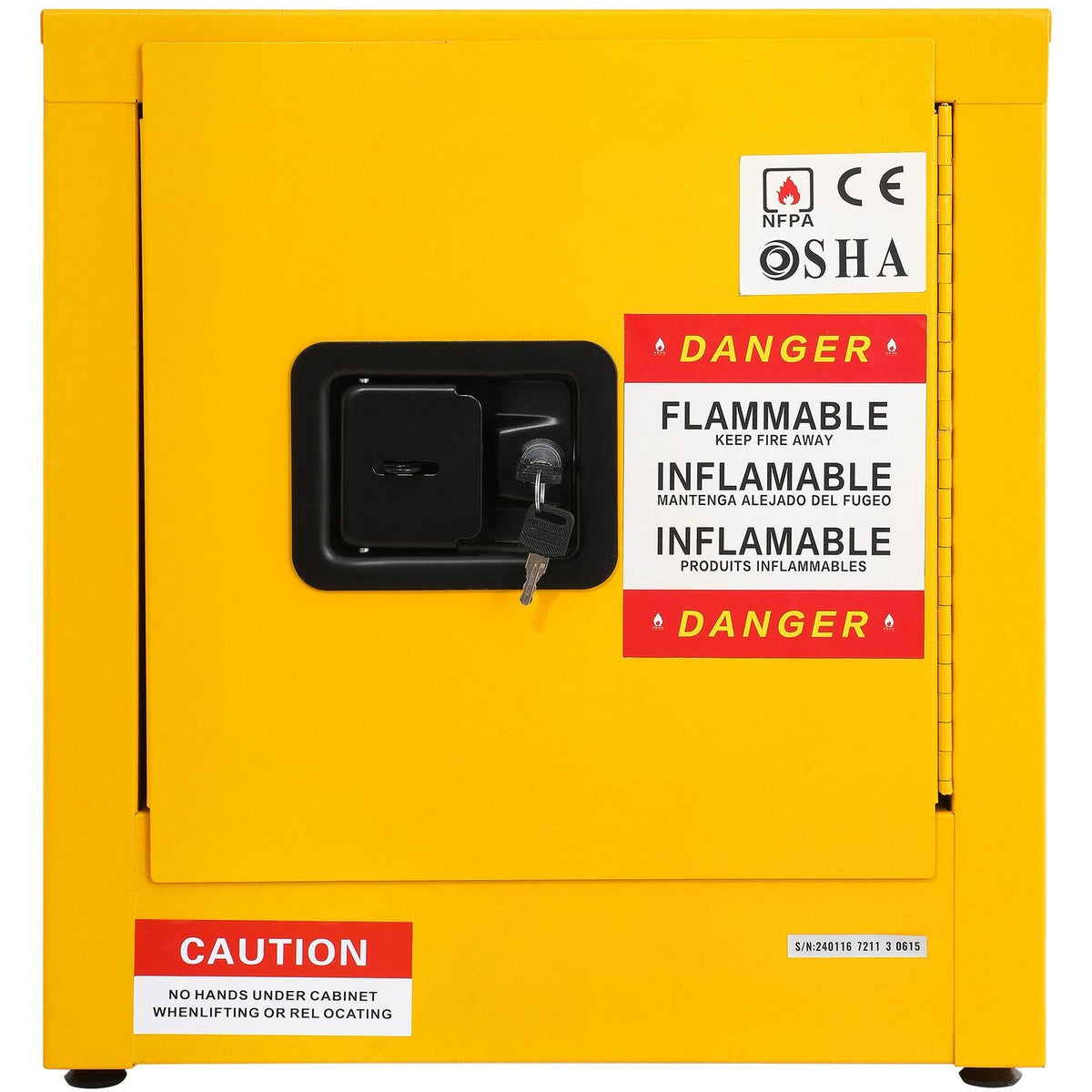 Flammable Cabinet 16.9" x 16.9" x 18.2", Galvanized Steel Safety Cabinet, Adjustable Shelf Flammable Storage Cabinet, for Commercial Industrial and Home Use