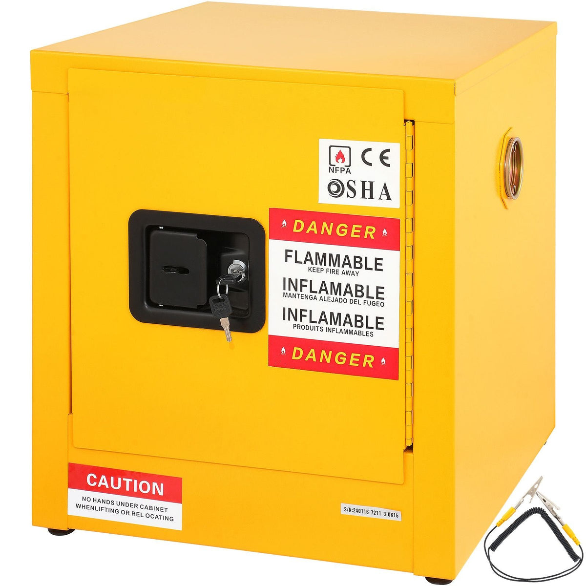 Flammable Cabinet 16.9" x 16.9" x 18.2", Galvanized Steel Safety Cabinet, Adjustable Shelf Flammable Storage Cabinet, for Commercial Industrial and Home Use