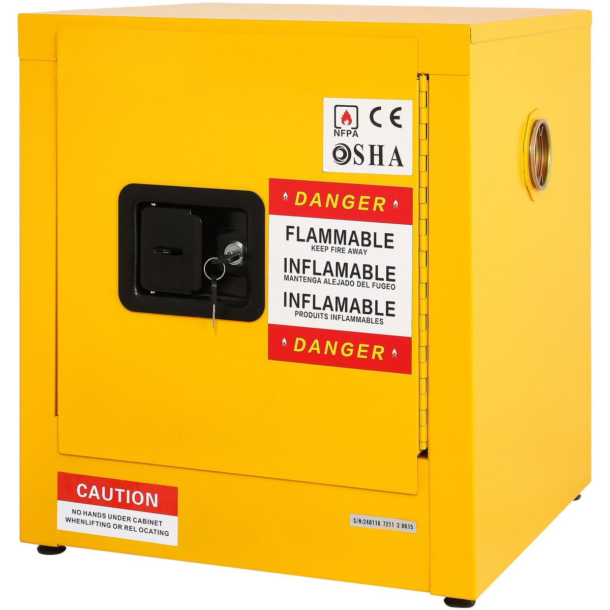 Flammable Cabinet 16.9" x 16.9" x 18.2", Galvanized Steel Safety Cabinet, Adjustable Shelf Flammable Storage Cabinet, for Commercial Industrial and Home Use