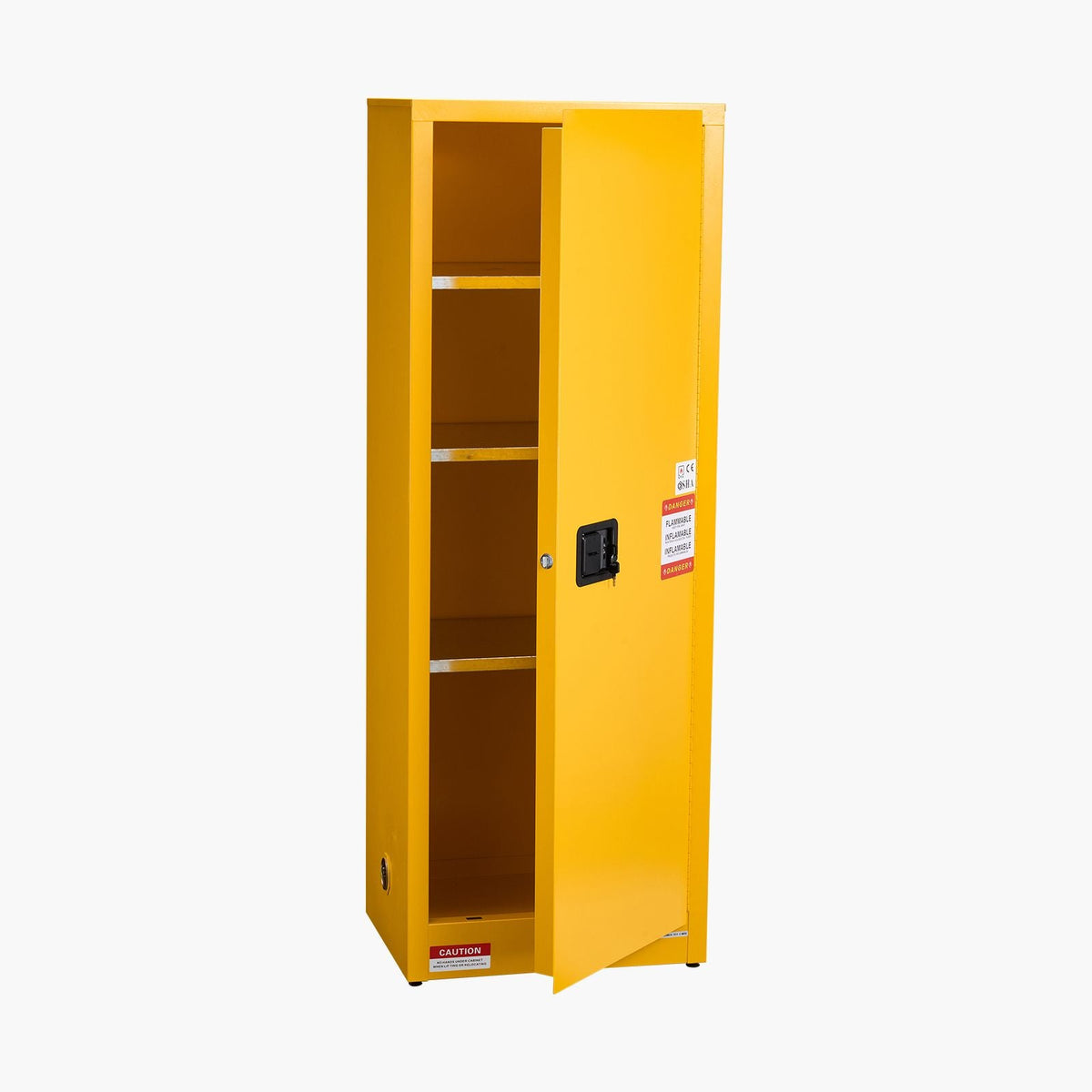Flammable Cabinet, 23.2 x 18.1 x 65.0 inch, 23 Gallon Flammable Storage Cabinet with Adjustable Shelf, Cold-Rolled and Galvanized Steel Fire Cabinets, for Commercial Industrial Home Use, Yellow