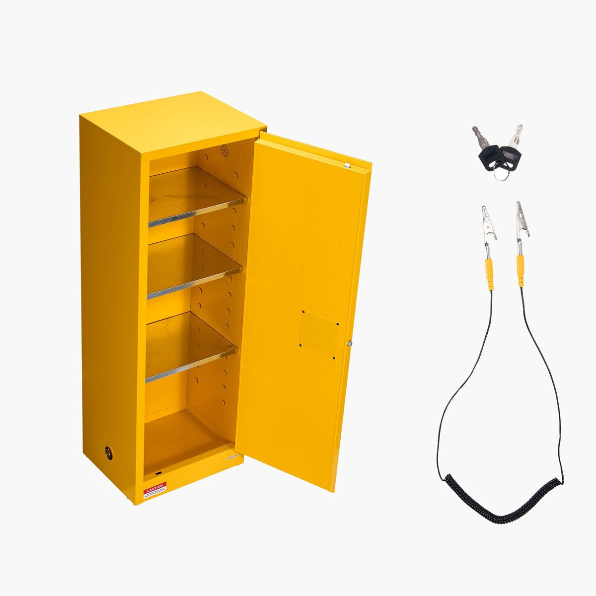 Flammable Cabinet, 23.2 x 18.1 x 65.0 inch, 23 Gallon Flammable Storage Cabinet with Adjustable Shelf, Cold-Rolled and Galvanized Steel Fire Cabinets, for Commercial Industrial Home Use, Yellow
