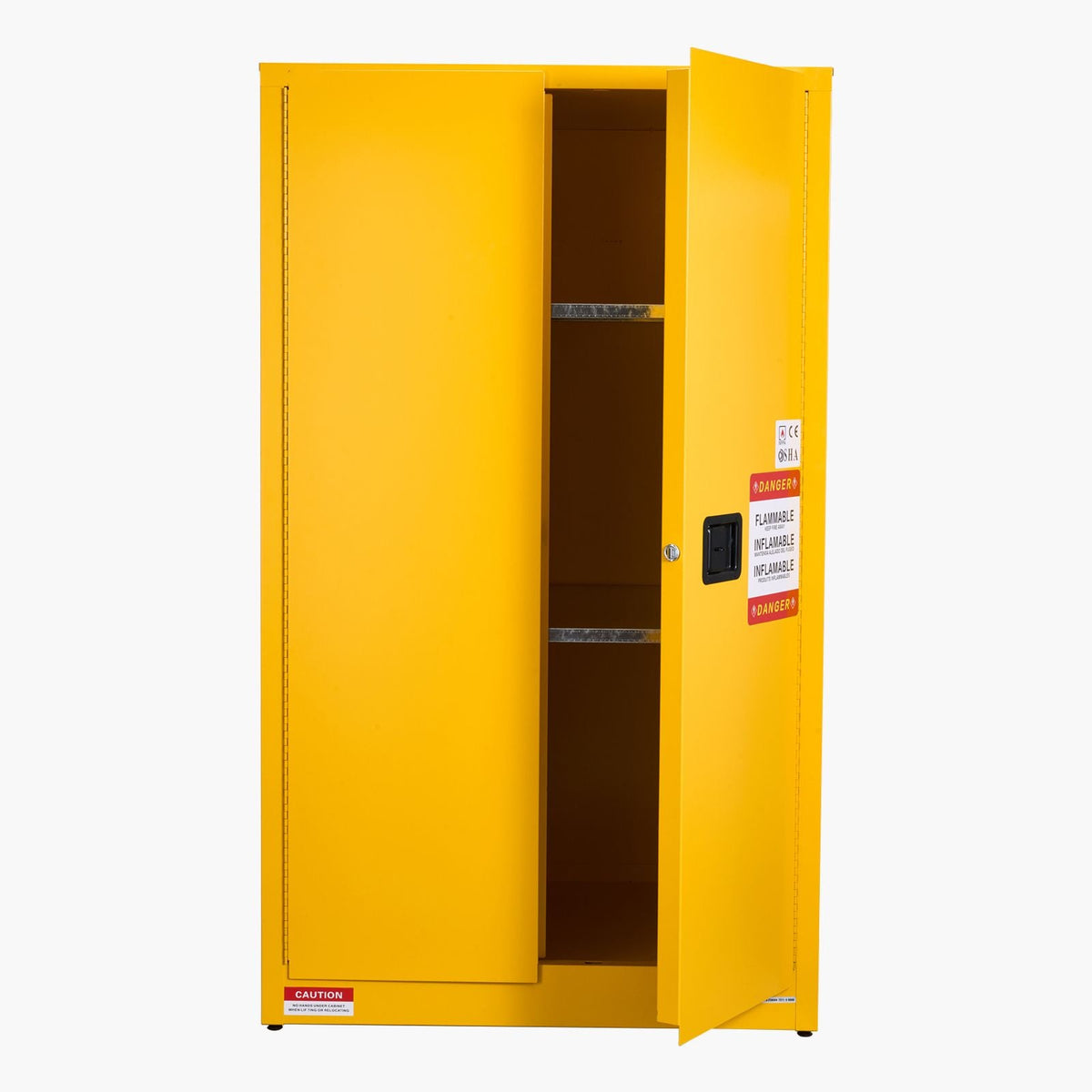 Flammable Cabinet, 37.9 x 34.0 x 65.0 Inch, 65 Gallon Flammable Storage Cabinet with Adjustable Shelf, Cold-Rolled and Galvanized Steel Fire Cabinets, for Commercial Industrial Home Use, Yellow