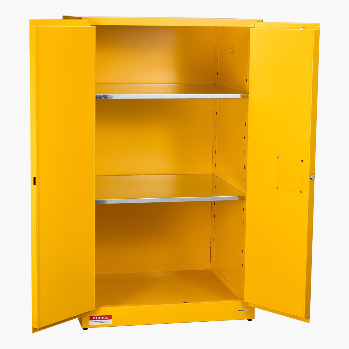 Flammable Cabinet, 37.9 x 34.0 x 65.0 Inch, 65 Gallon Flammable Storage Cabinet with Adjustable Shelf, Cold-Rolled and Galvanized Steel Fire Cabinets, for Commercial Industrial Home Use, Yellow