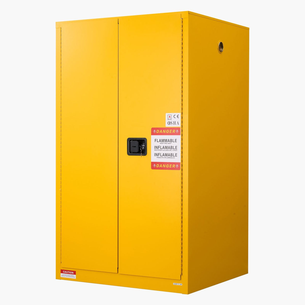 Flammable Cabinet, 37.9 x 34.0 x 65.0 Inch, 65 Gallon Flammable Storage Cabinet with Adjustable Shelf, Cold-Rolled and Galvanized Steel Fire Cabinets, for Commercial Industrial Home Use, Yellow