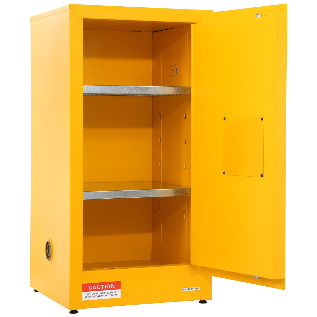 Flammable Safety Cabinet, 16 Gal, Cold-Rolled Steel Flammable Liquid Storage Cabinet, 18.1 x 18.1 x 35.4 in Explosion Proof with 2 Adjustable Shelves 1 Door for Commercial Industrial Use, Yellow