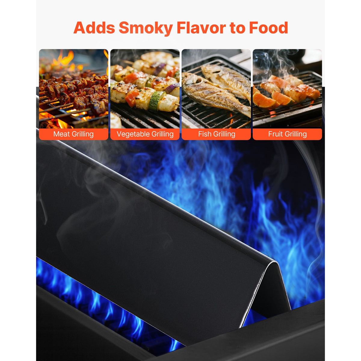 Flavorizer Bars, 15 inch Grill Replacement Part, for Weber Spirit I & II 300 Series Grills, Including Spirit E-310, ll S-310, ll E-320, Porcelain-enameled Steel Thicker Heat Plate, 5 Pack