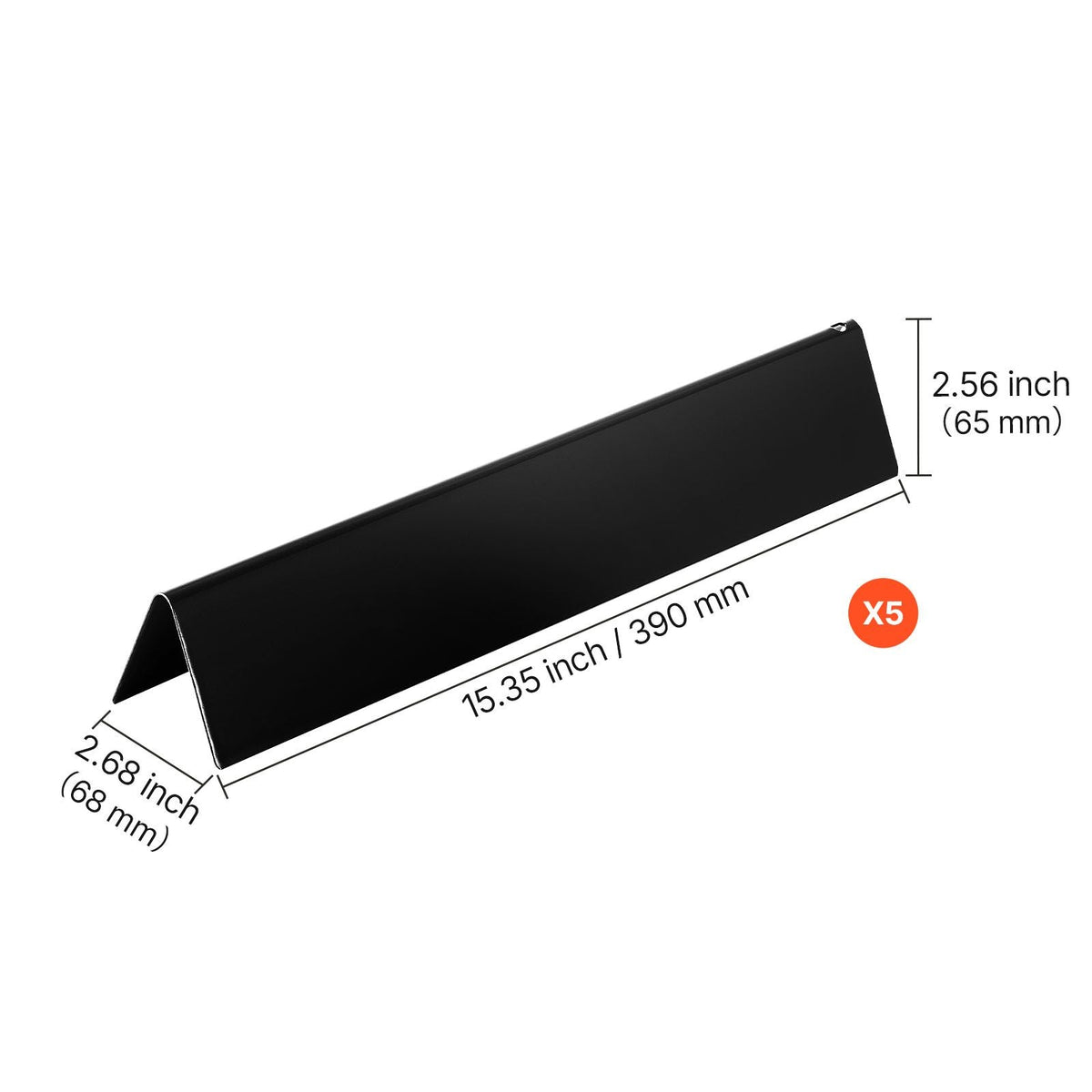 Flavorizer Bars, 15 inch Grill Replacement Part, for Weber Spirit I & II 300 Series Grills, Including Spirit E-310, ll S-310, ll E-320, Porcelain-enameled Steel Thicker Heat Plate, 5 Pack