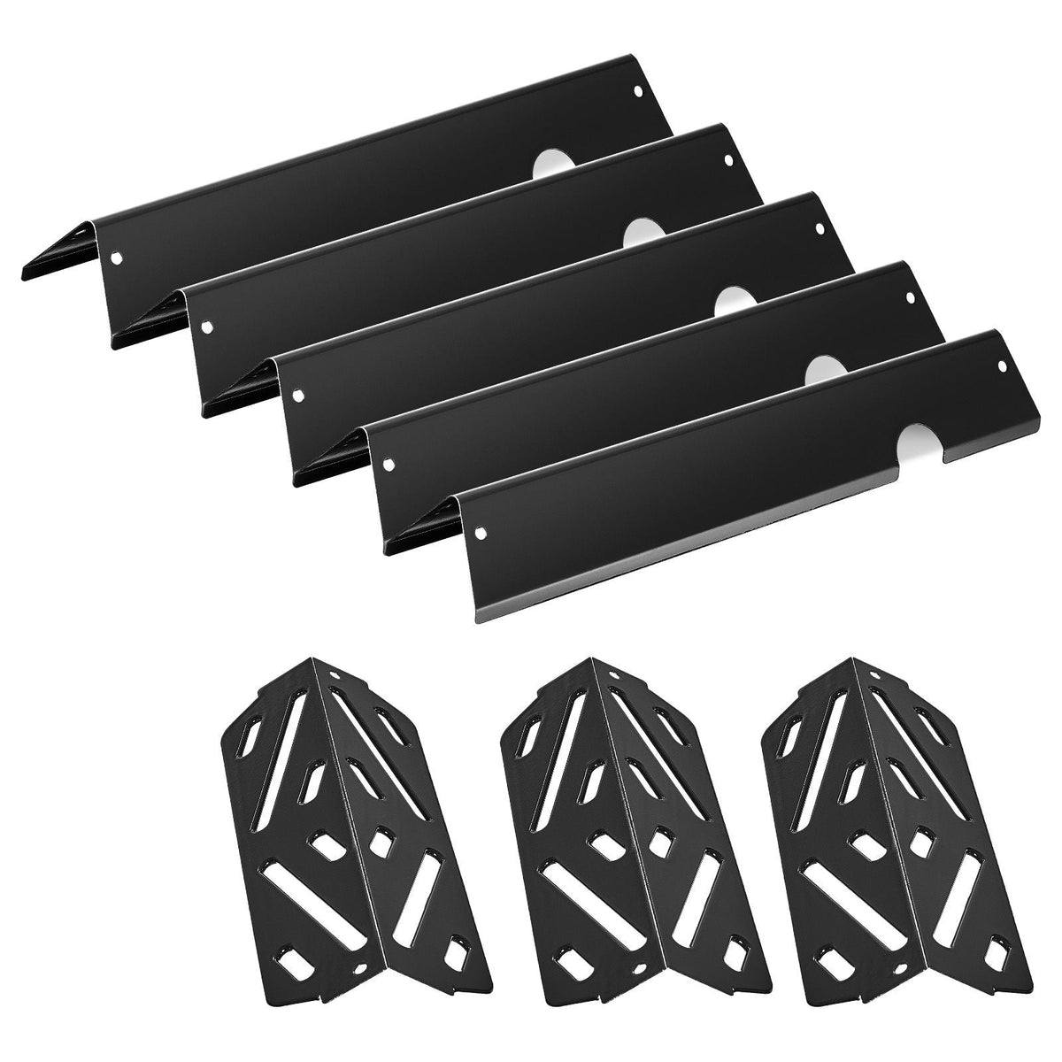 Flavorizer Bars and Heat Deflectors, 17 in Grill Replacement Part, for Weber Genesis ll 310 315 335 340, E/S 325s, ES/SX 325s, E/S 335, EX/SX/EPX-335 Grills, Porcelain-enameled Steel, 8 Pack