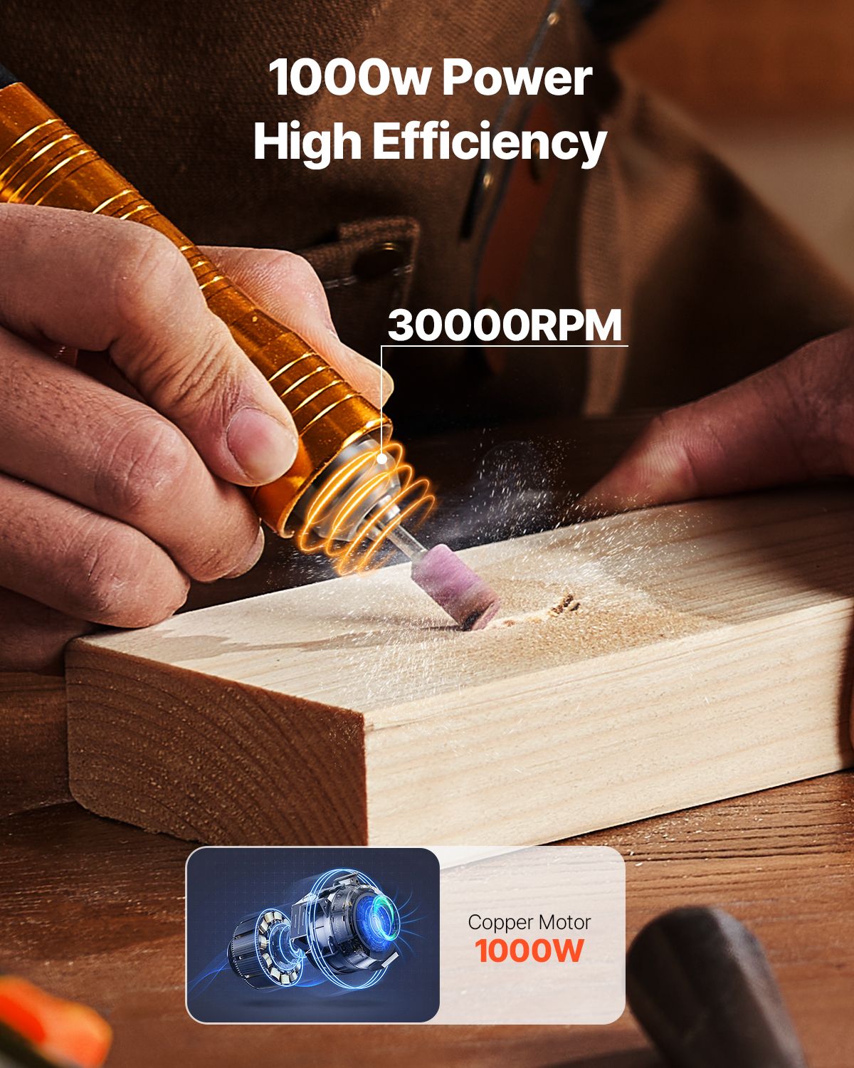 Flex Shaft Grinder, 1000W 30,000RPM Electric Flex Shaft Rotary Tool Carver, Multi-functional Hanging Grinding Machine with 31PCS Accessories & Foot Pedal for Carving Buffing Drilling Polishing