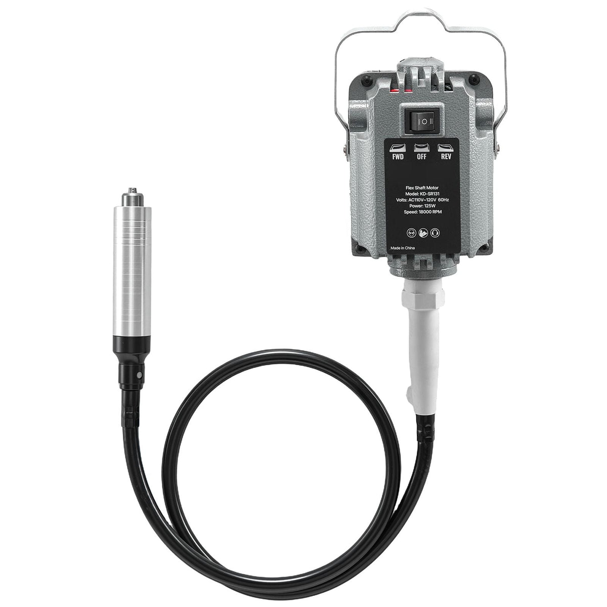 Flex Shaft Grinder, 125W 18000RPM Electric Flex Shaft Rotary Tool, Foot Pedal Control Hanging Carver Grinder with Forward-Reverse Rotation for Carving Buffing Engraving Polishing