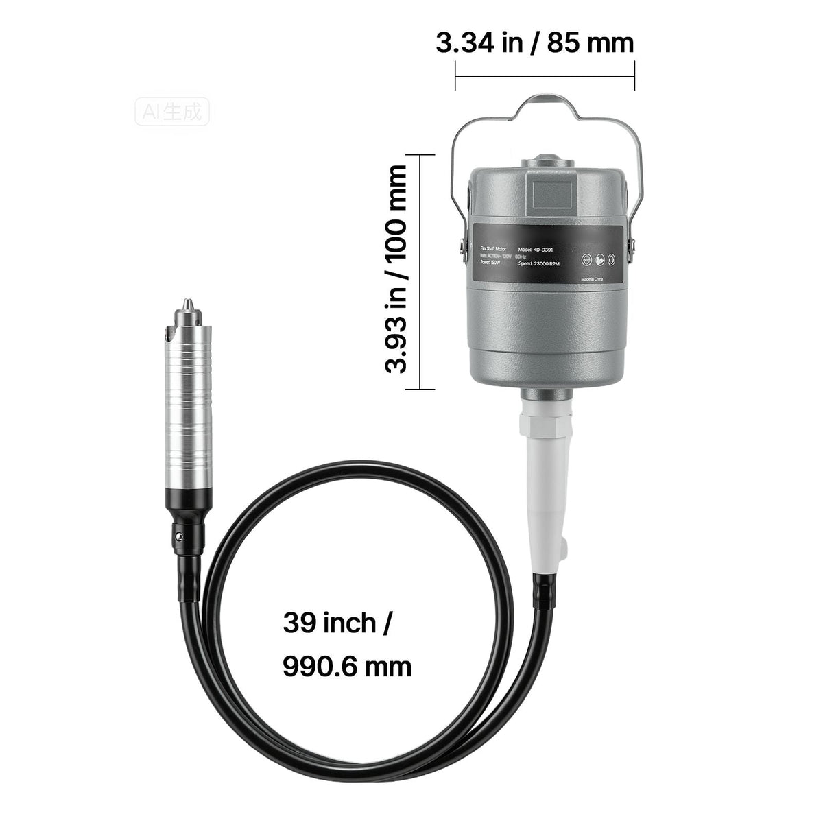 Flex Shaft Grinder, 150W 23000RPM Electric Flex Shaft Rotary Tool, Foot-Pedal Control Hanging Carver Grinder with 112PCS Accessory Kit for Sanding Buffing Polishing Cutting