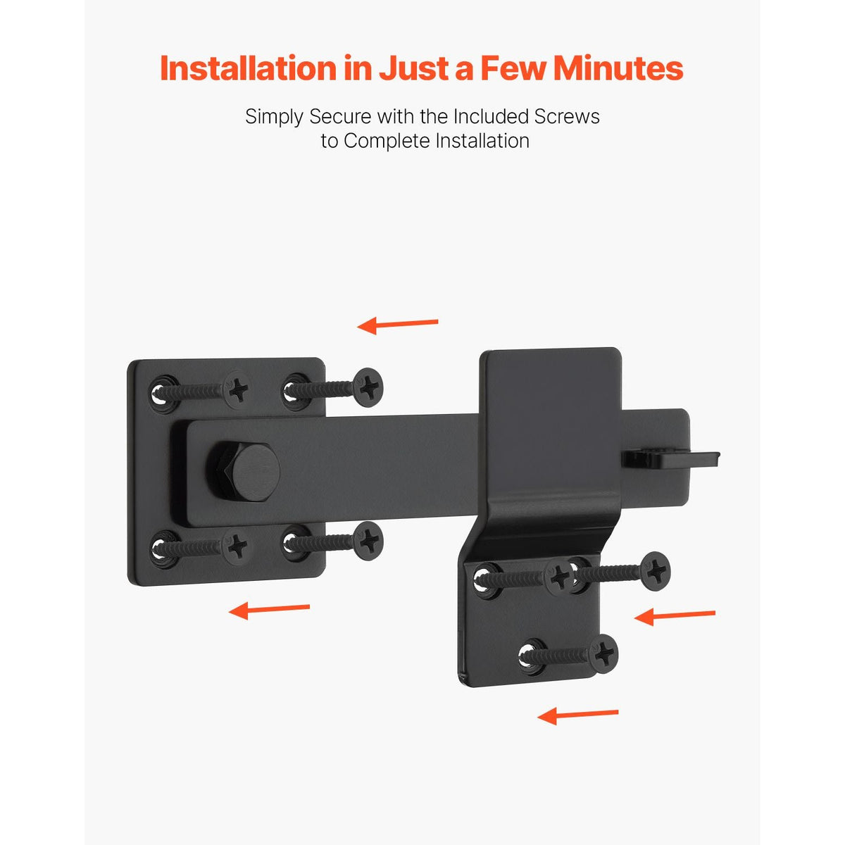 Flip Gate Latch, Metal Heavy Duty Gate Latches, Flip Latch Hardware with High Hardness, 360° Rotating Latches, Matte Powder Coating Finish, Ideal for Fence, Garage, Pool, Garden, Black