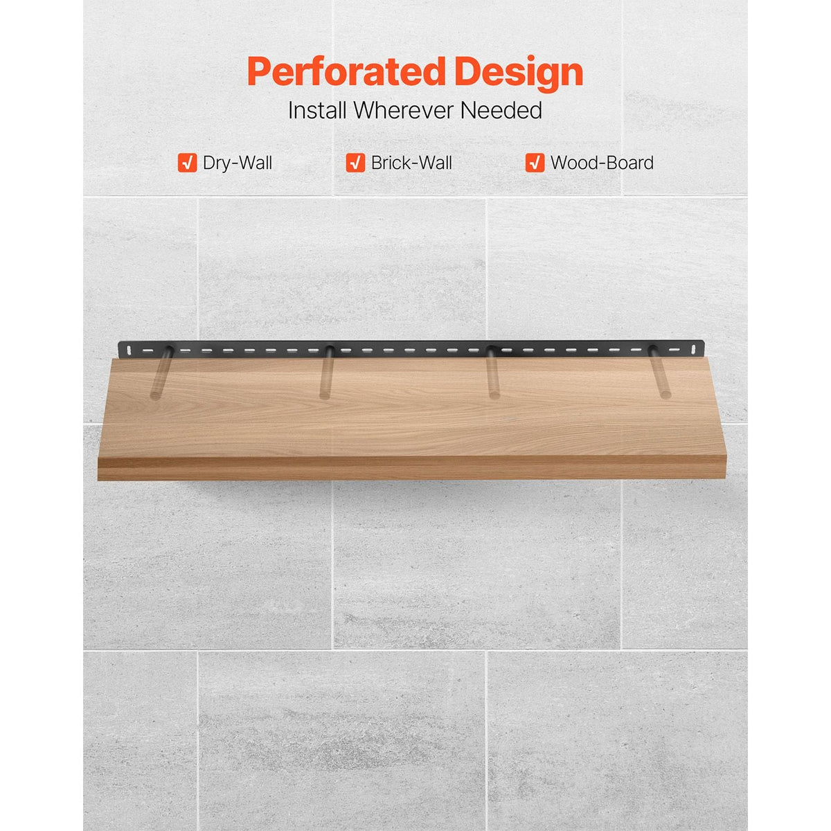 Floating Shelf Bracket 1 Pack, 230 lbs/104 kg Weight Capacity, 43x6.2x1.5 inch / 1092.2x157.4x38.1 mm, Heavy Duty Hidden Shelf Brackets Support, Wall Mounting Invisible Floating Shelves Bracket