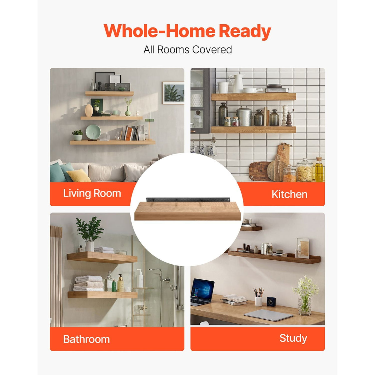 Floating Shelf Bracket 1 Pack, 230 lbs/104 kg Weight Capacity, 46x6.2x3 inch / 1168.4x157.4x76.2 mm, Heavy Duty Hidden Shelf Brackets Support, Wall Mounting Invisible Floating Shelves Bracket