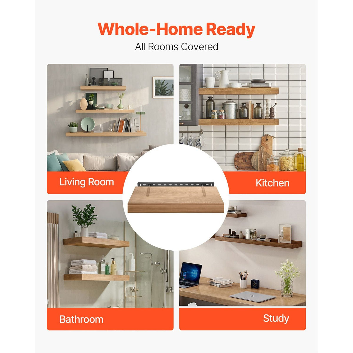 Floating Shelf Brackets 2 Pcs, 150 lbs/68 kg Weight Capacity, 22x6.2x1.5 inch / 558.4x157.4x38.1 mm, Heavy Duty Hidden Shelf Brackets Support, Wall Mounting Invisible Floating Shelves Bracket