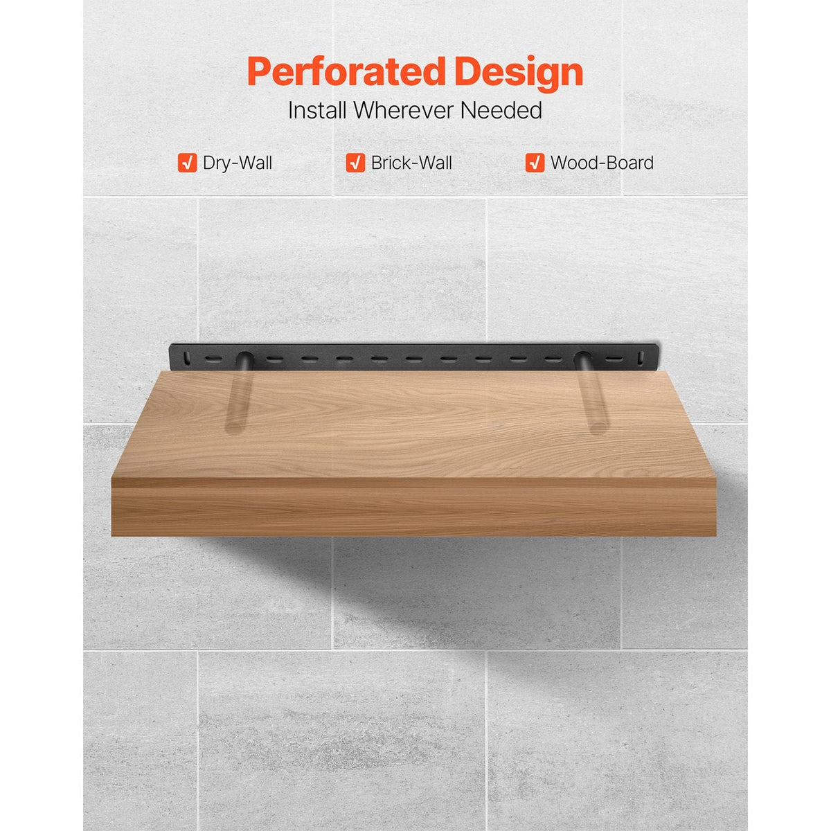 Floating Shelf Brackets 2 Pcs, 150 lbs/68 kg Weight Capacity, 22x6.2x1.5 inch / 558.4x157.4x38.1 mm, Heavy Duty Hidden Shelf Brackets Support, Wall Mounting Invisible Floating Shelves Bracket