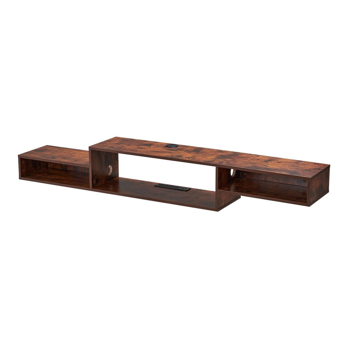 Floating TV Stand, 70" Wall Mount Entertainment Center with Power Outlet & Cable Hole, Modern Floating TV Shelf with Storage Cabinet for DVD Player, Cable Box, Game Console, TV Accessory, Wood