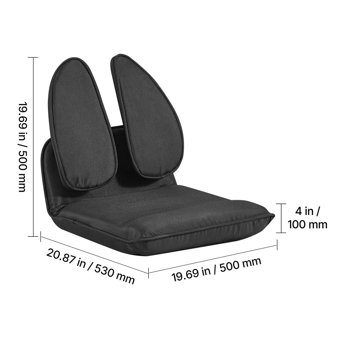 Floor Chair, 5 Adjustable Positions Folding Floor Gaming Chair with Ergonomic Back Support, Sturdy Metal Frame with Recycled Foam and Linen Fabric, Multifunctional for Reading, Relaxing, Black