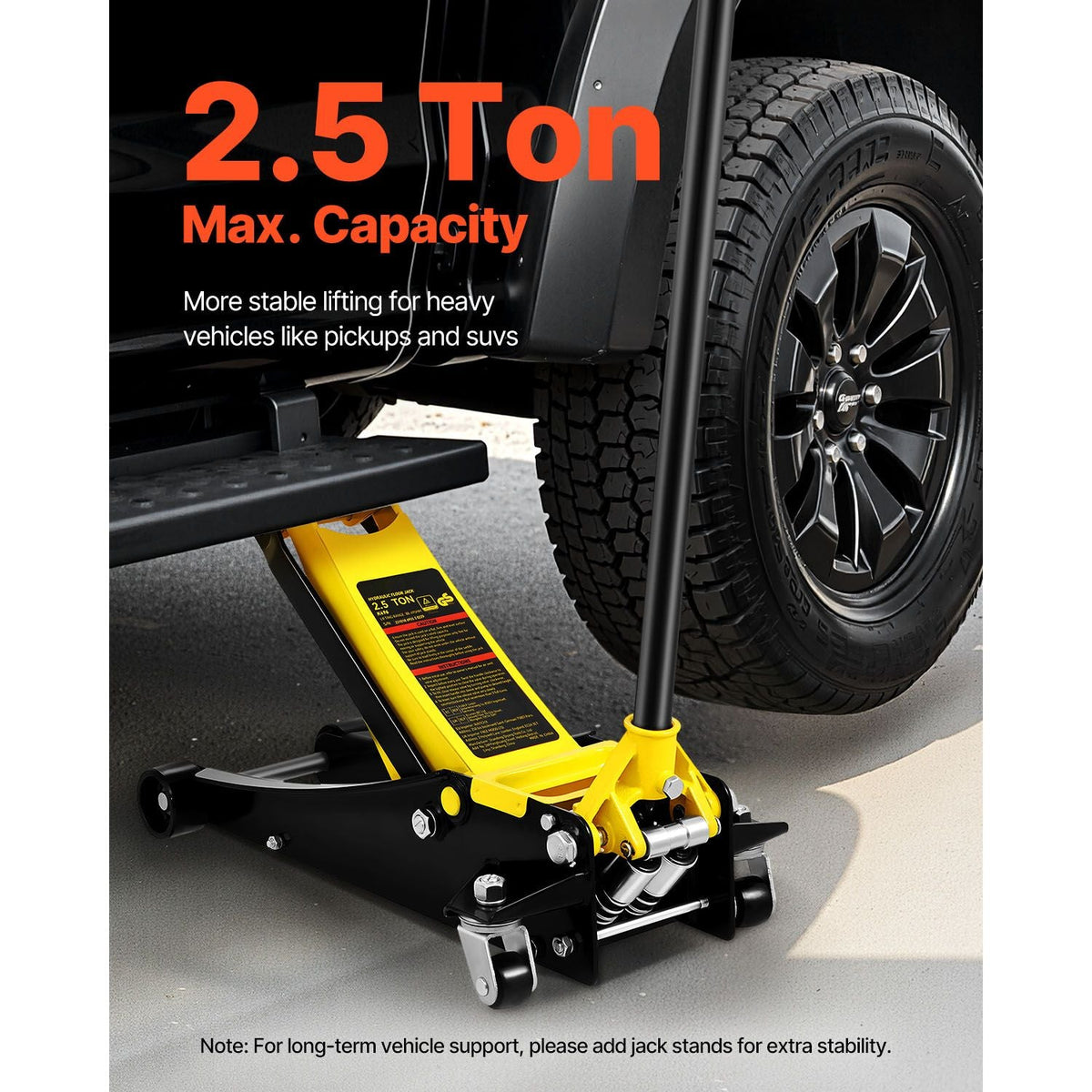 Floor Jack, 2.5 Ton Low Profile Floor Jack, Heavy-duty Steel Racing Floor Jack with Dual Pistons Quick Lift Pump, Floor Jack Lifting Range 3.64"-19.49"
