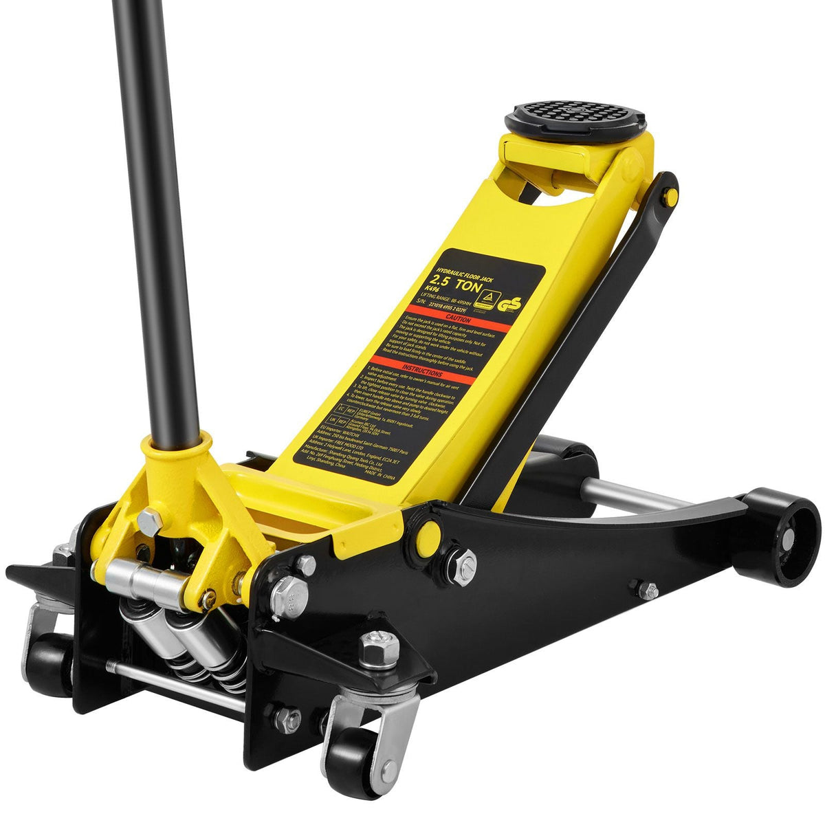 Floor Jack, 2.5 Ton Low Profile Floor Jack, Heavy-duty Steel Racing Floor Jack with Dual Pistons Quick Lift Pump, Floor Jack Lifting Range 3.64"-19.49"