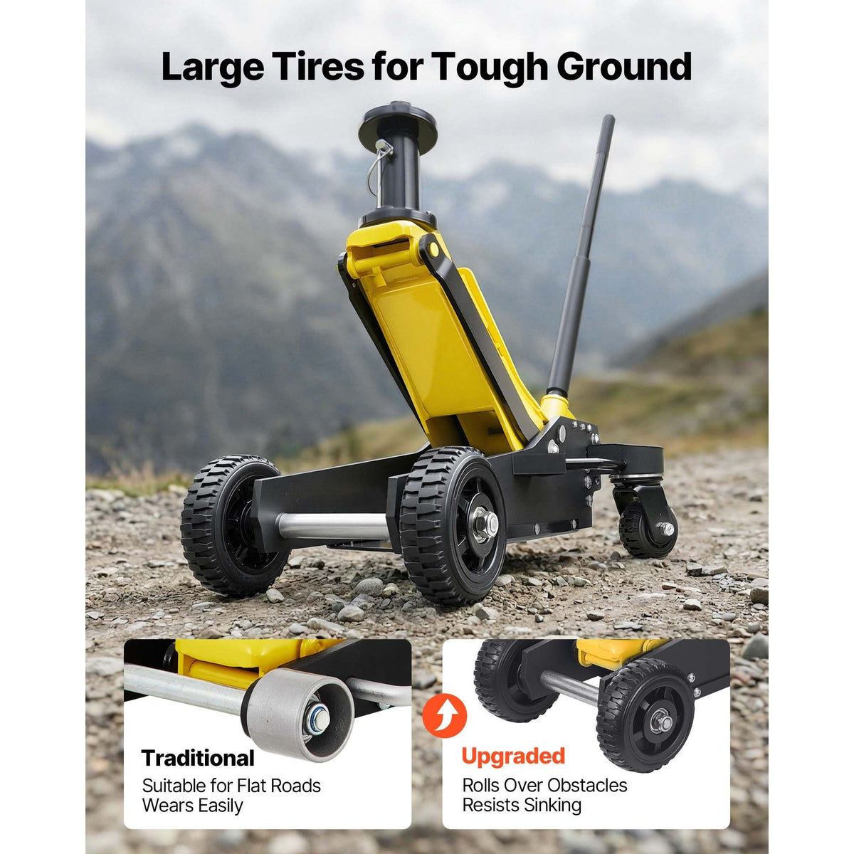 Floor Jack, 3 Ton (6614 lbs) Capacity, Aluminum & Steel Racing Floor Jack with Dual Pistons Quick Lift Pump & Extension Post, Hydraulic Trolley Car Lift for SUV Pickup, Lifting Range 5.9"-29.3"