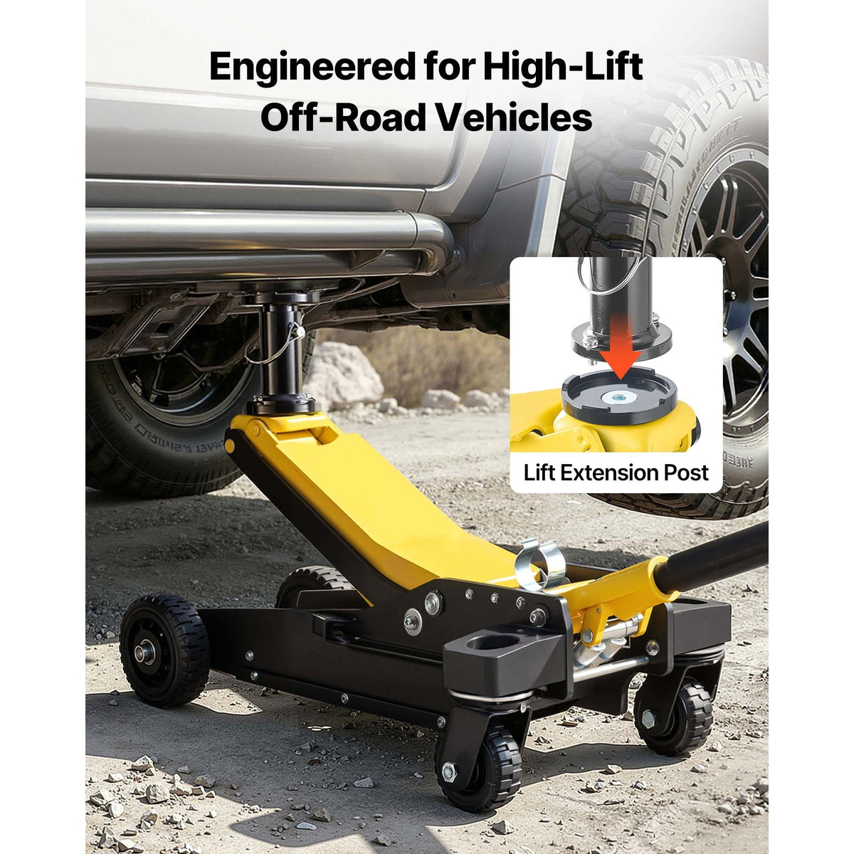 Floor Jack, 3 Ton (6614 lbs) Capacity, Aluminum & Steel Racing Floor Jack with Dual Pistons Quick Lift Pump & Extension Post, Hydraulic Trolley Car Lift for SUV Pickup, Lifting Range 5.9"-29.3"
