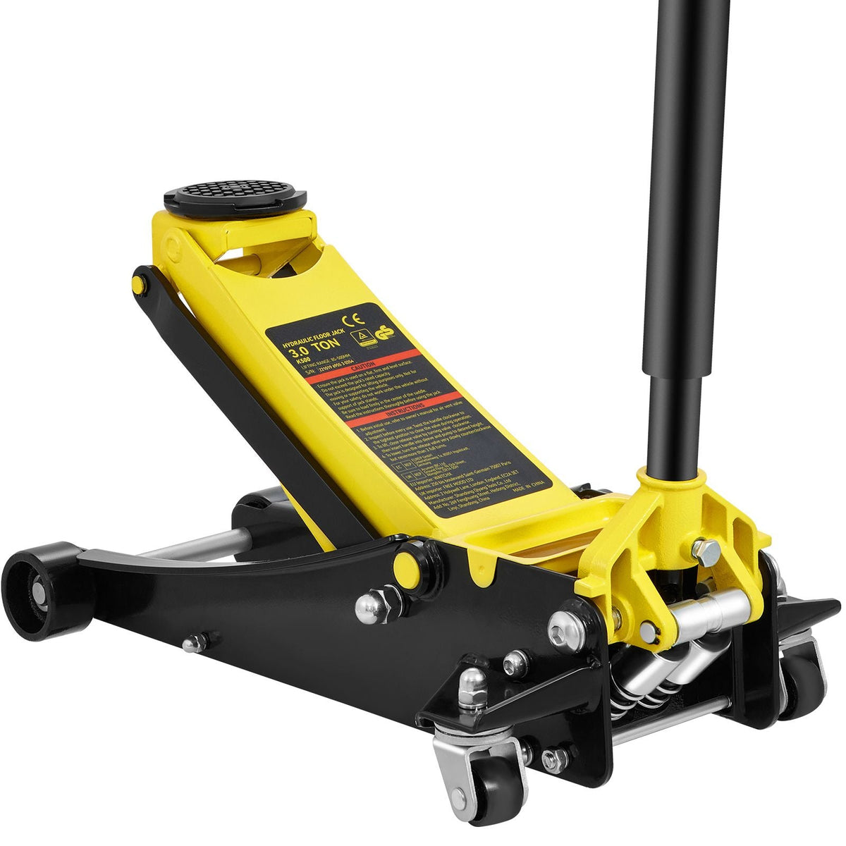 Floor Jack, 3 Ton Low Profile Floor Jack, Heavy-duty Steel Racing Floor Jack with Dual Pistons Quick Lift Pump, Floor Jack Lifting Range 3.35"-19.69"