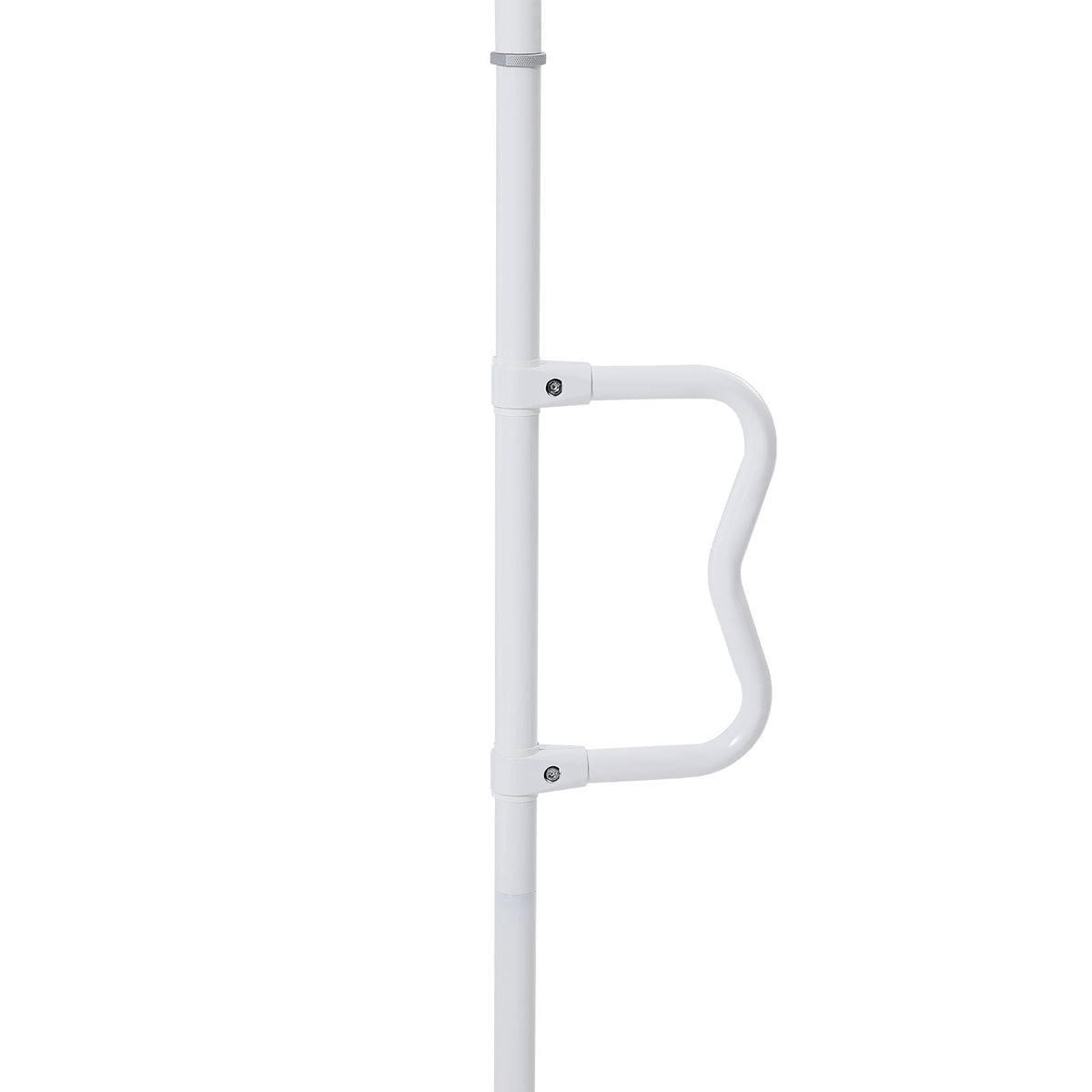 Floor-to-Ceiling Transfer Pole, Tension Mounted Bathroom Grab Bar with Anti-Slip Curve Handle, 300 Lbs Capacity Security Pole for Elderly, Ideal Senior Safety Pole for 7-10 Ft Ceilings, White