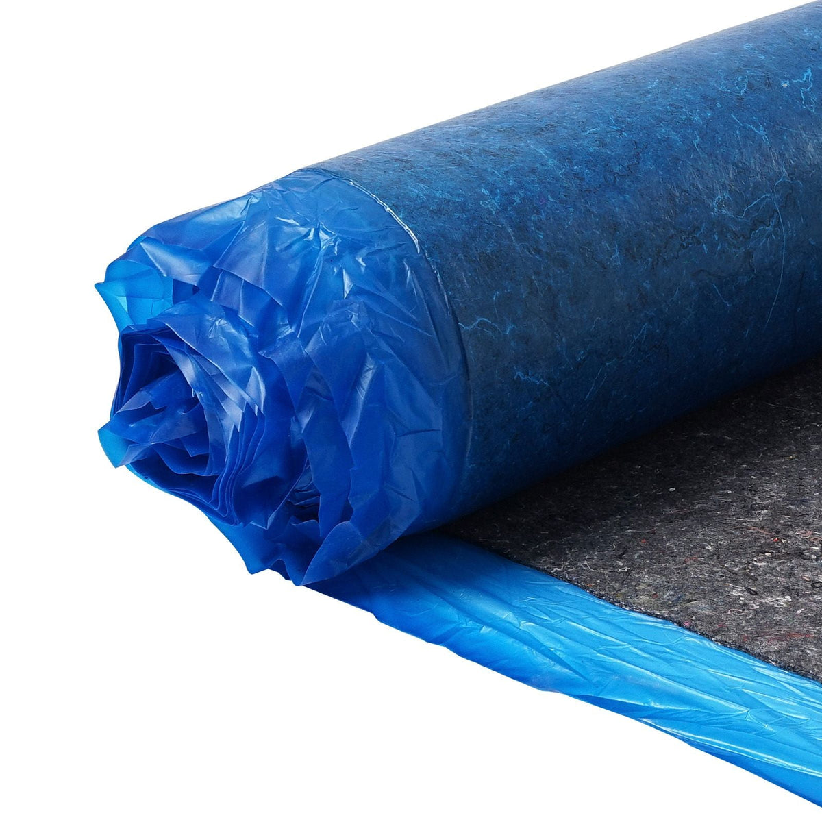 Floor Underlayment 100 sq. ft/Roll, 3 mm Thick Laminate Flooring Padding with Attached Vapor Barrier, Heavy Duty Fiber + PE Film, Soundproofing & Noise Reduction, Ideal for Vinyl Wood