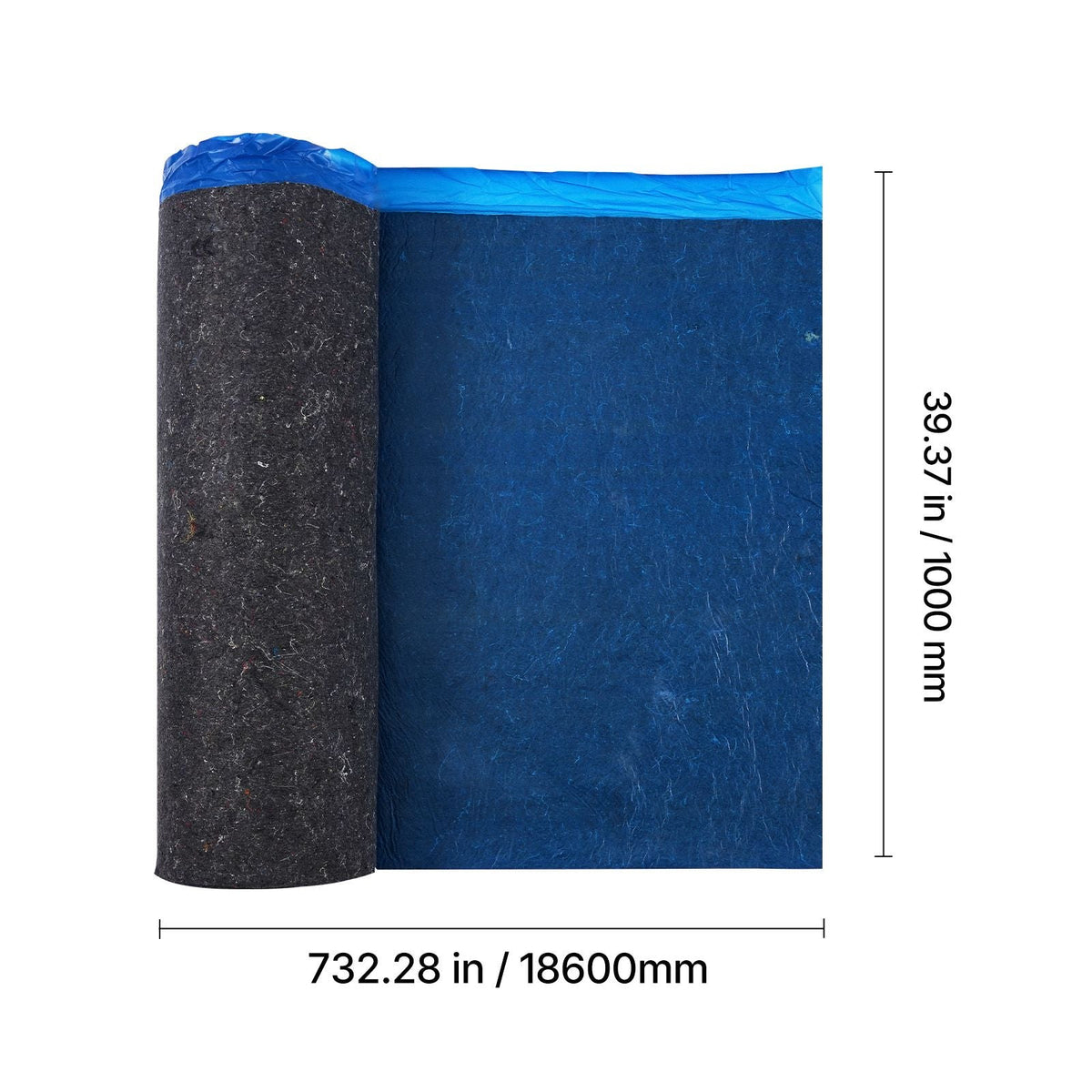 Floor Underlayment 200 sq. ft/Roll, 3 mm Thick Laminate Flooring Padding with Attached Vapor Barrier, Heavy Duty Fiber + PE Film, Soundproofing & Noise Reduction, Ideal for Vinyl Wood