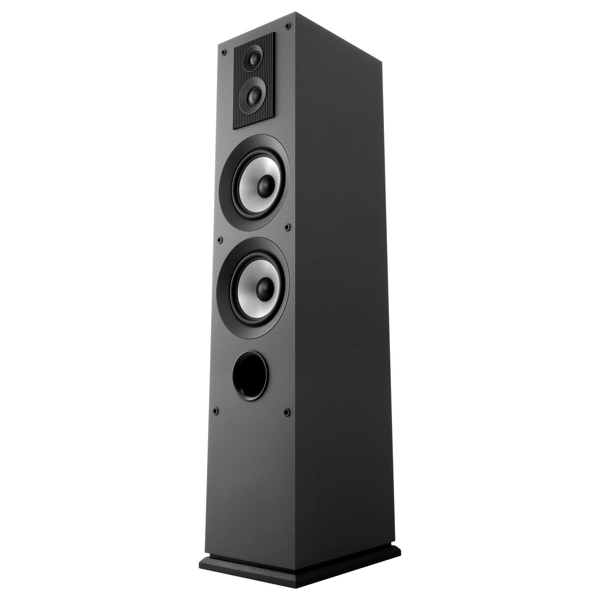 Floorstanding Speaker, 3-Way, Floor-Standing Tower Speaker with 0.75 in & 1 in Tweeter, Dual 5.25 in Woofers, 145W Peak, 70Hz–20kHz Frequency Response, MDF Enclosure, for Home Audio, Single
