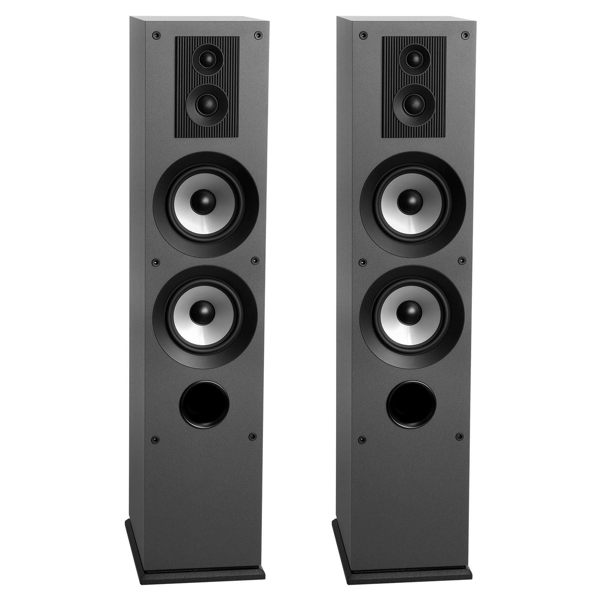 Floorstanding Speakers Pair, 3-Way, Floor-Standing Tower Speakers with 0.75 in & 1 in Tweeter, Dual 5.25 in Woofers, 145W Peak Power, 70Hz–20kHz Frequency Response, MDF Enclosure, for Home Audio