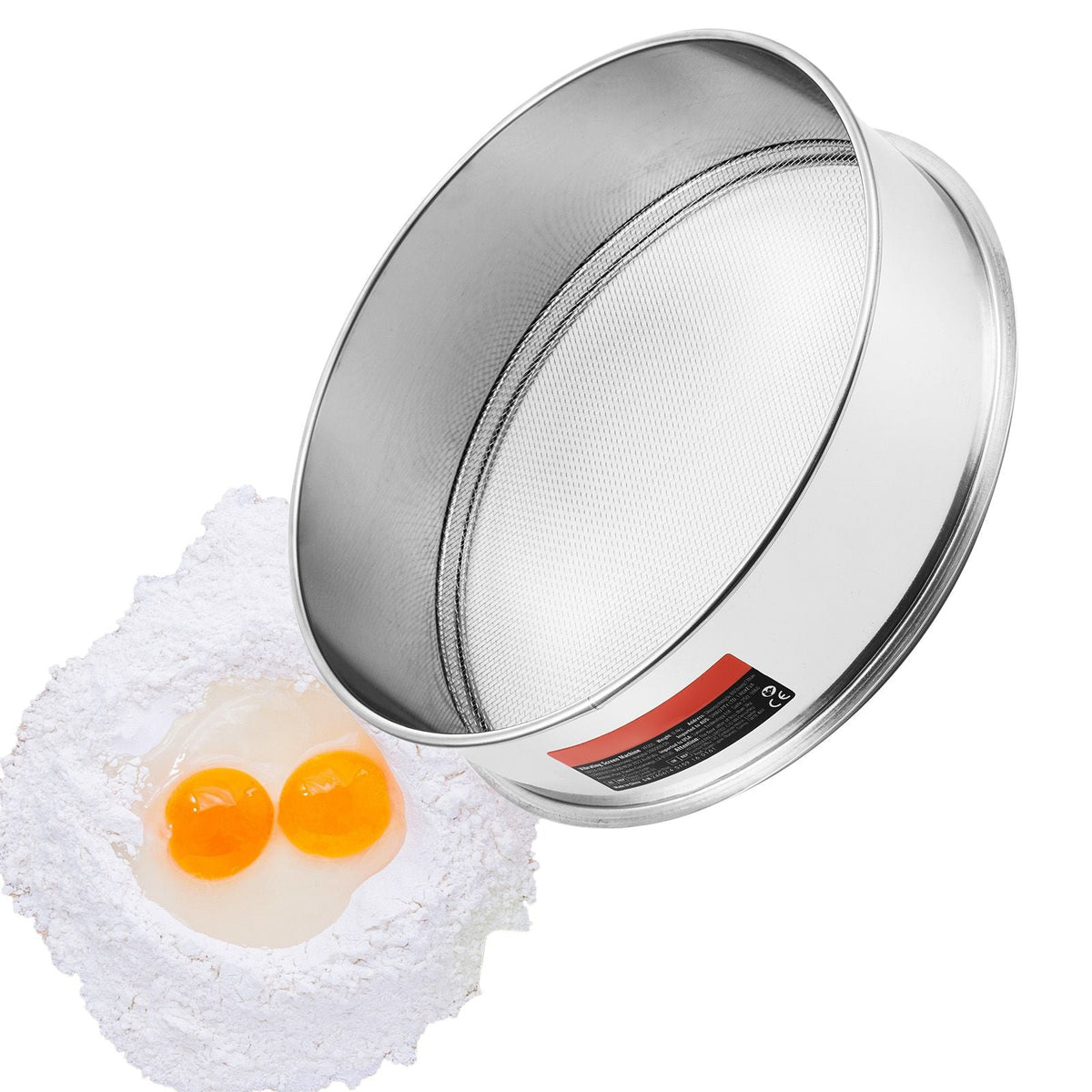 Flour Sieve Fine Mesh, 10 Mesh Flour Sifter, 304 Stainless Steel Fine Mesh Sifter Food-grade, Dia. 12.6" Fine Mesh Strainers for Baking, 5 Sizes Mesh hole for Mungbean, Rice, Flour, Pearl Powder