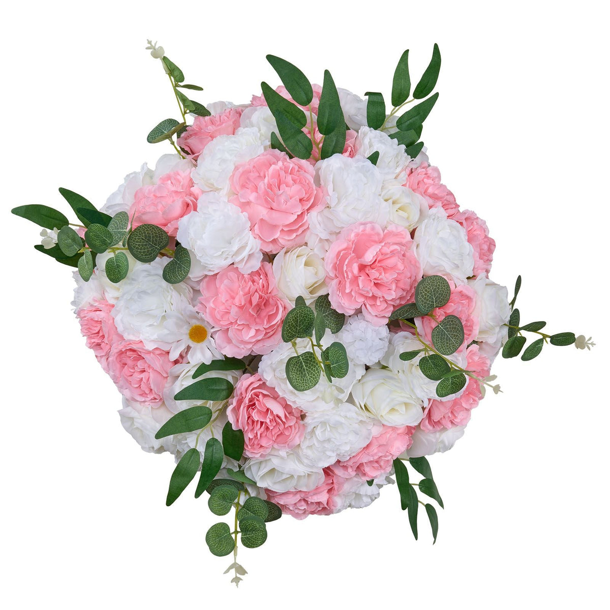 Flower Ball Arrangement Bouquet 10 PCS, 17.7-Inch Diameter Artificial Flower Balls Wedding Table Centerpieces, Rose Arrangements for Wedding Centerpiece Home Decorations, Pink and White Roses