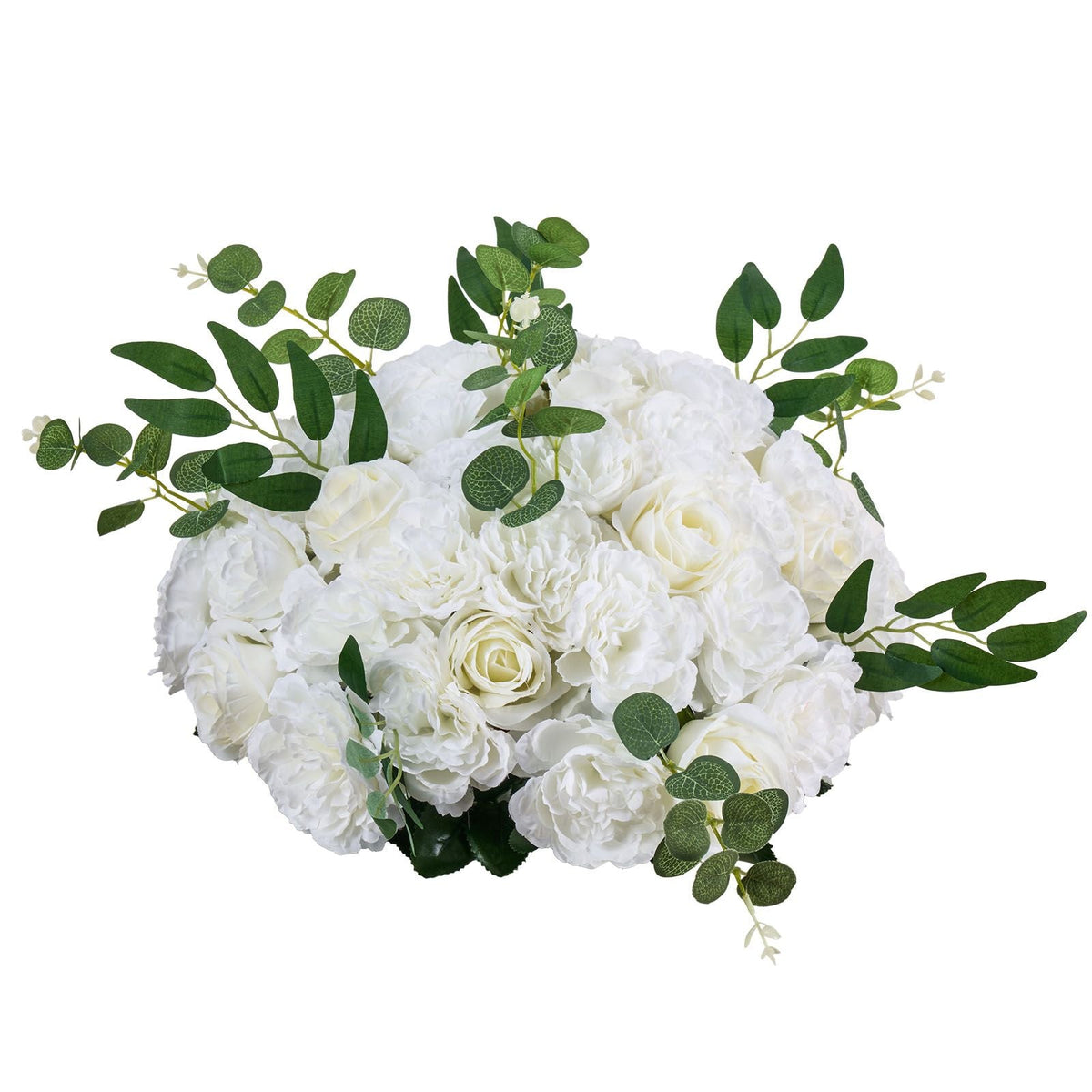 Flower Balls Arrangement Bouquet 10 PCS, 17.7-Inch Diameter Artificial Flower Balls Wedding White Roses Centerpieces, Faux Flowers Arrangements for Wedding Centerpiece Home Table Decorations