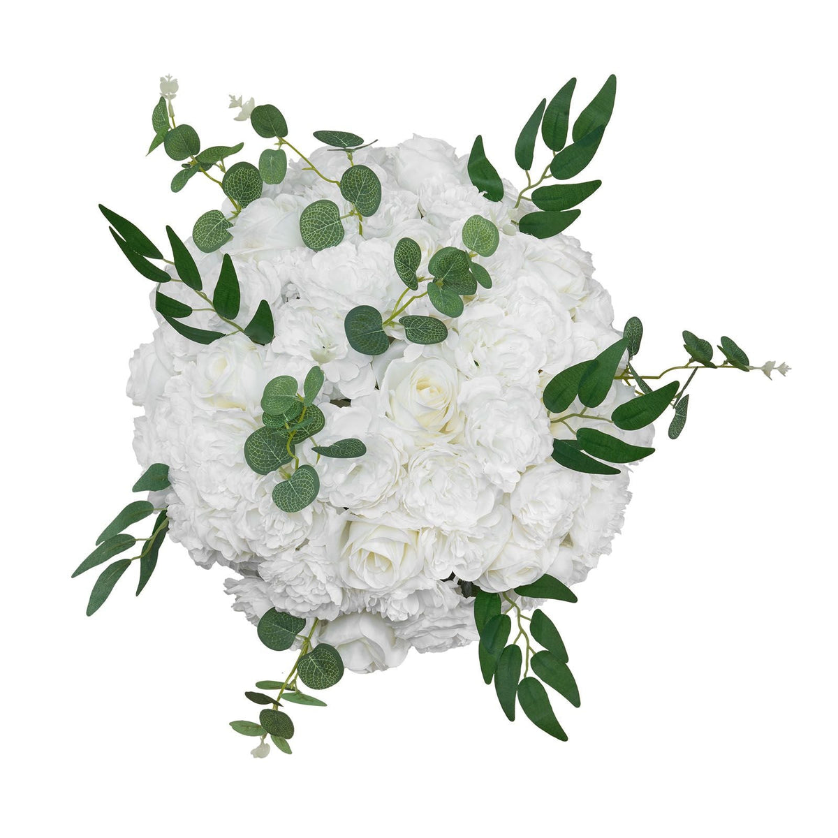 Flower Balls Arrangement Bouquet 10 PCS, 17.7-Inch Diameter Artificial Flower Balls Wedding White Roses Centerpieces, Faux Flowers Arrangements for Wedding Centerpiece Home Table Decorations