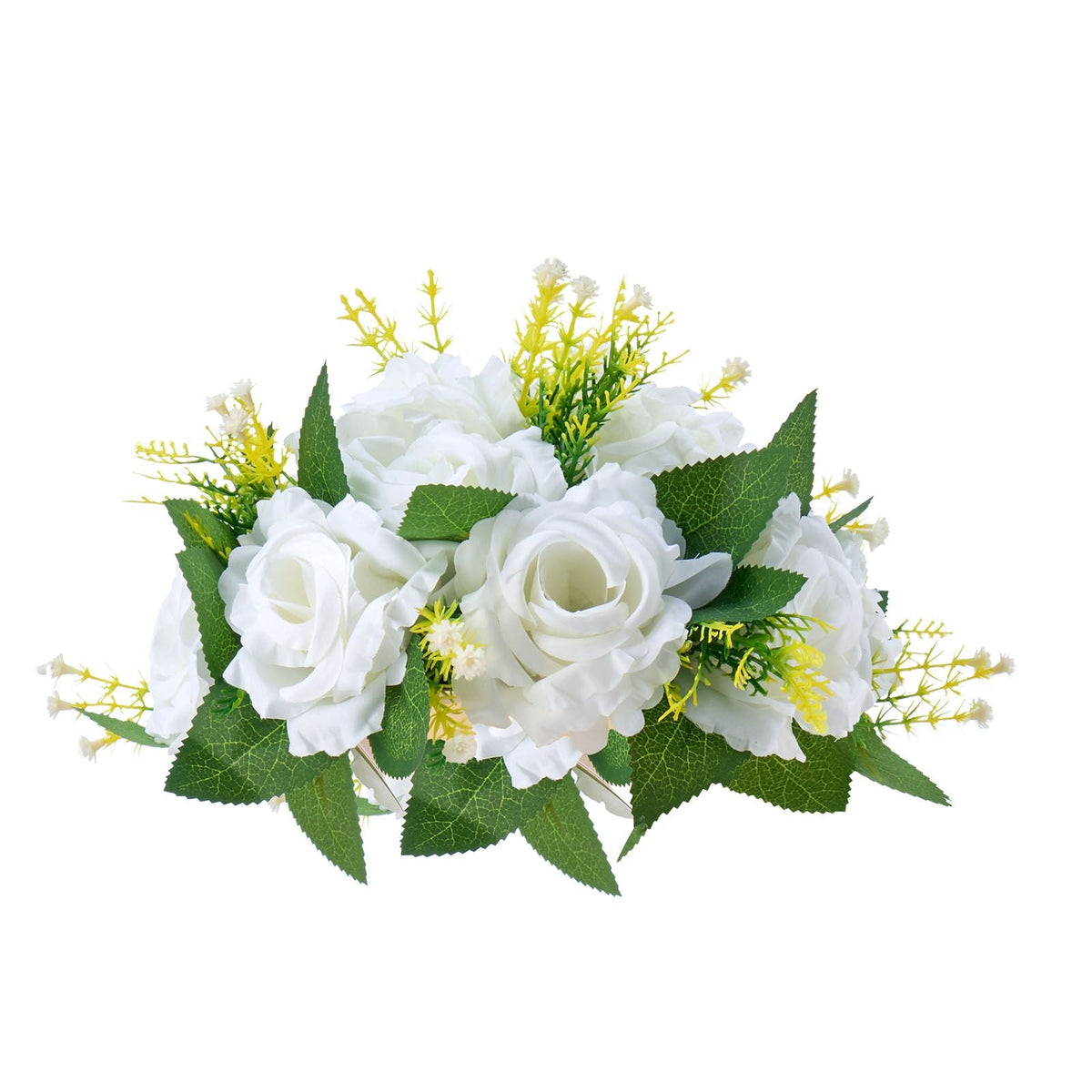 Flower Balls Arrangement Bouquet 10 PCS, 9.5-Inch Diameter Artificial Flower Balls Wedding Rose Centerpieces, Faux Flowers Arrangements for Wedding Centerpiece Home Table Decorations, White