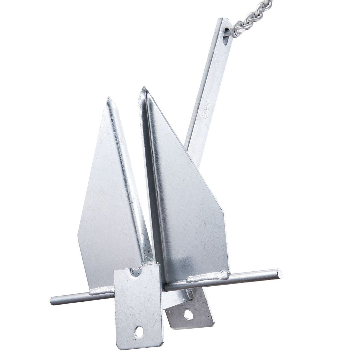 Fluke Style Anchor Kit, 8.5 LBS Hot-Dipped Galvanized Steel Fluke Anchor with 7.9' Chain, 75' Rope and Two 0.4" Shackles, Marine Boat Anchor for Small Vessels Under 18', Seas, Rivers and Shores