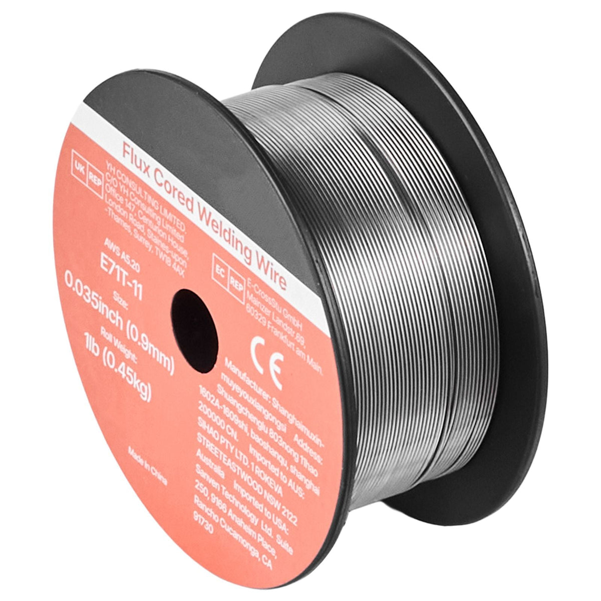 Flux Core MIG Welding Wire, E71T-11 0.035-inch 1 LBS, Gasless Mild Steel Welding Wire with Low Spatter for All Position Arc Welding, Self-Shielded for Outdoor Use (Pack of 2 Rolls)