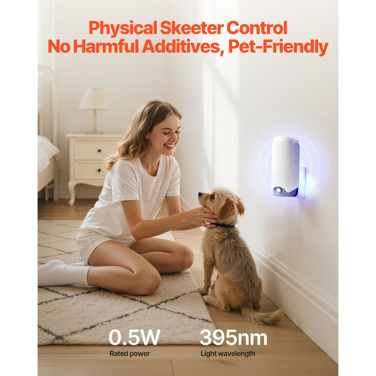 Fly Trap, Plug-in Gnat Killer, Plug and Play Indoor Skeeter Zapper with Blue-Violet Light & 10 Sticky Glue Boards, Flying Gnat Catcher for Catching Gnats, Flies, Moths, Fruit Flies in Any Room