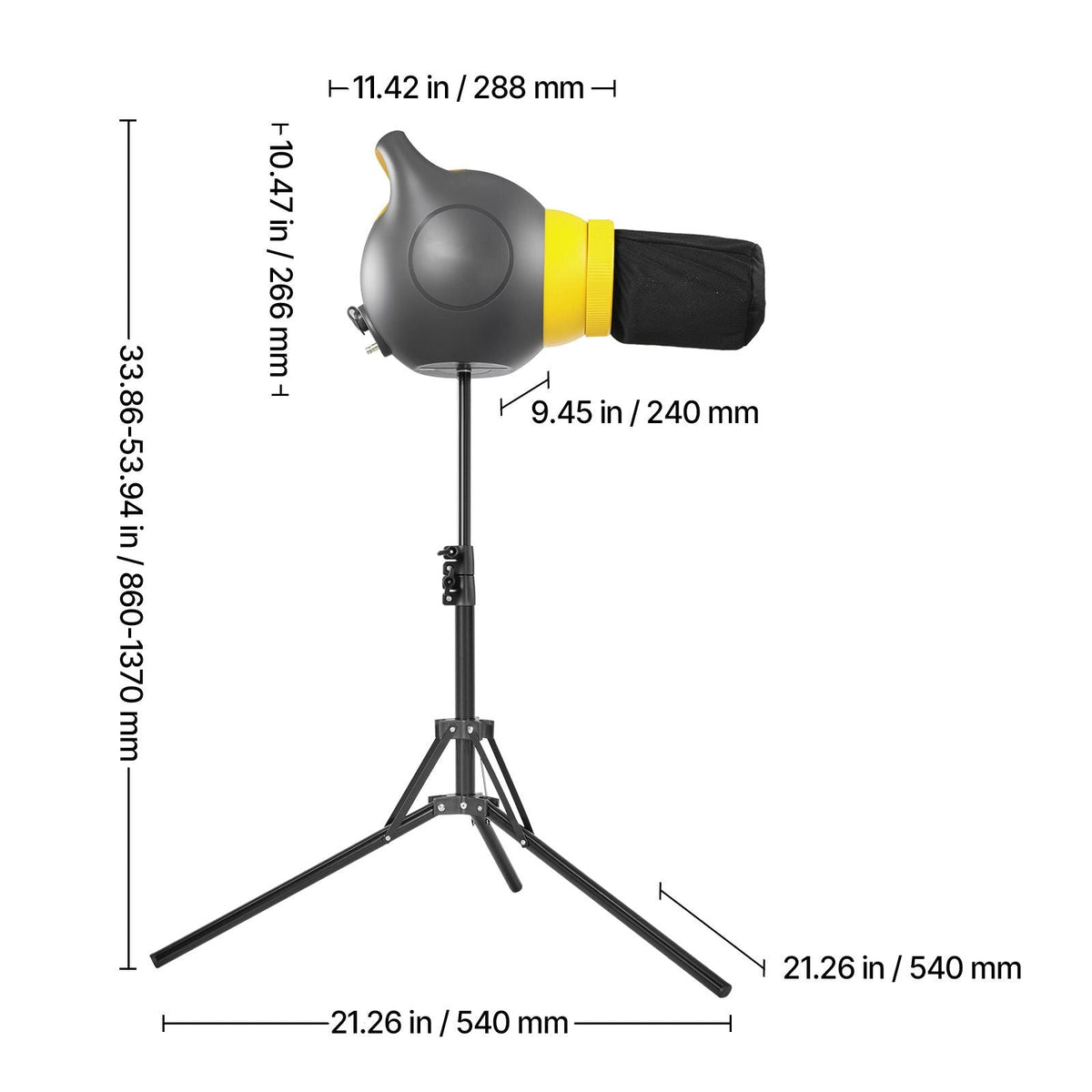 Foam Machine, 115 W Party Foam Cannon, Portable Foam Maker with a Tripod Stand, Powerful Foam Party Machine, for Backyard, Pool, Outdoor Events, Birthdays, Celebrations and Party, Grey & Yellow