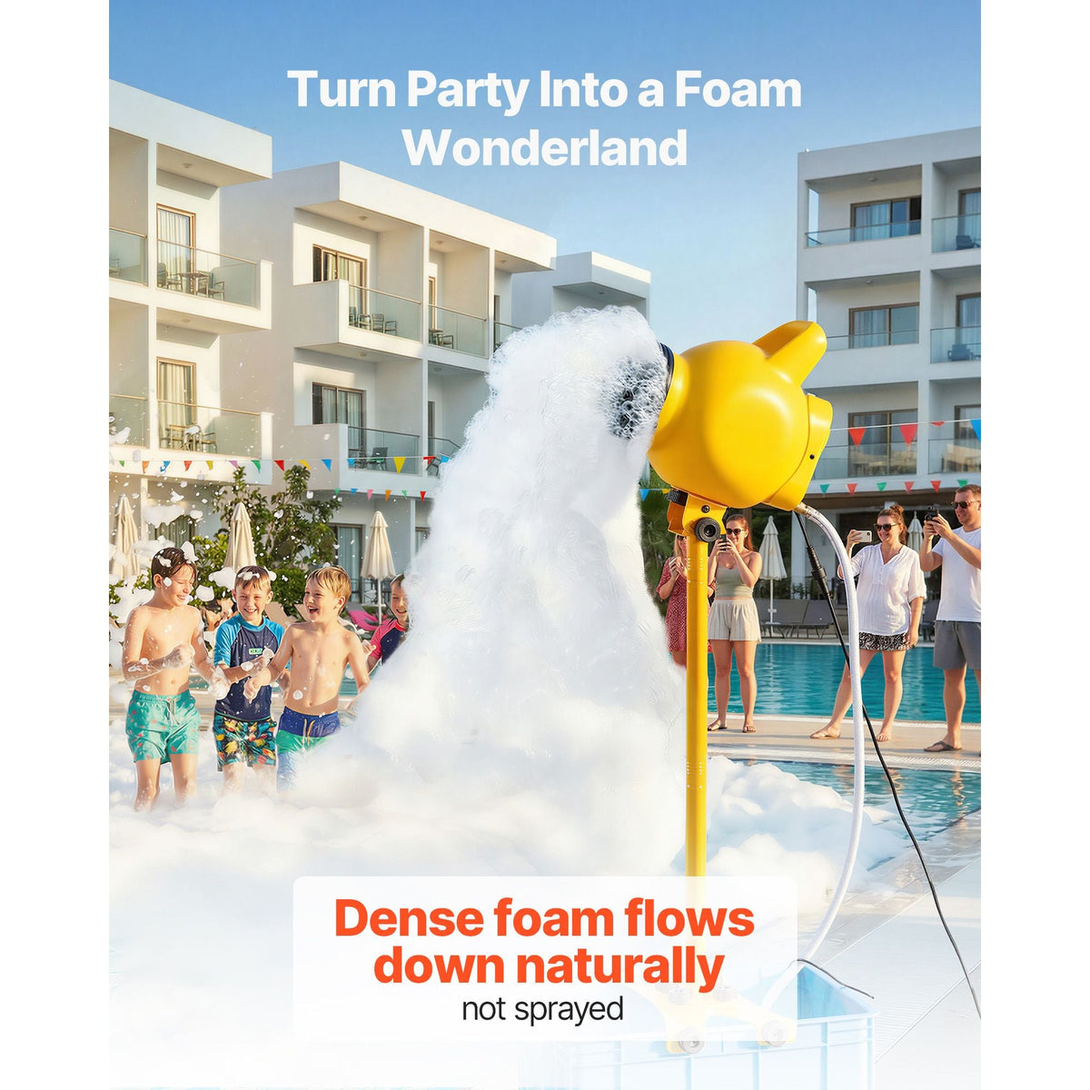 Foam Machine, Adjustable Angle Control Foam Cannon Party Machine, Bubble Cannon with 37QT Water Tank, Stable Vertical Design, Dense Foams Maker for Gatherings, Celebrations & Party