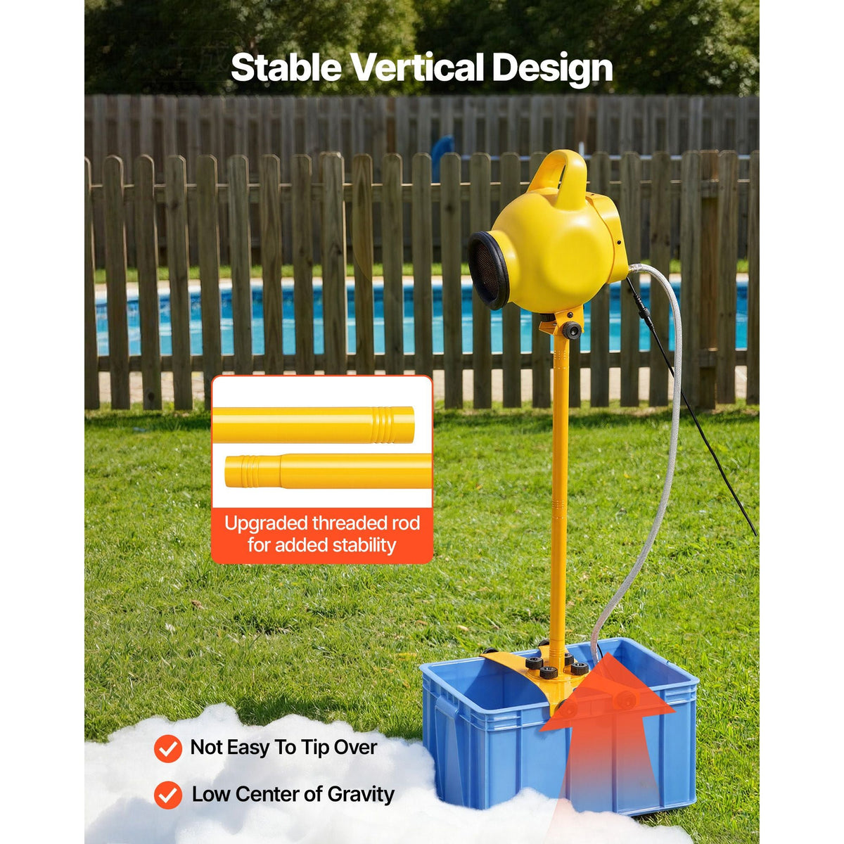 Foam Machine, Adjustable Angle Control Foam Cannon Party Machine, Bubble Cannon with 37QT Water Tank, Stable Vertical Design, Dense Foams Maker for Gatherings, Celebrations & Party