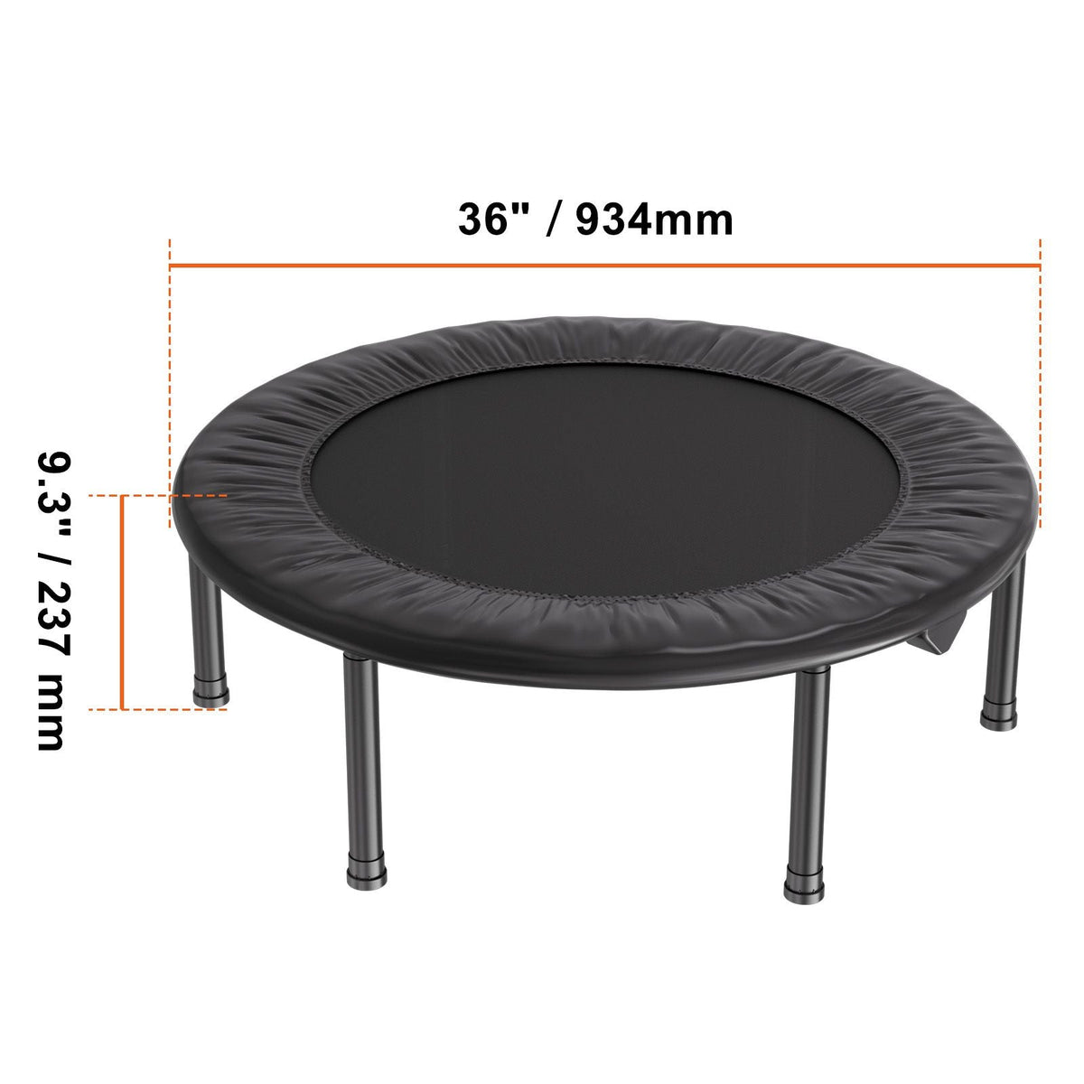Foldable Mini Trampoline, 36 Inch Fitness Rebounder, Max Load 220 lbs Exercise Trampoline, Stable & Quiet Indoor Small Workout Trampoline, Mini Trampoline for Adults Indoor/Garden Workout