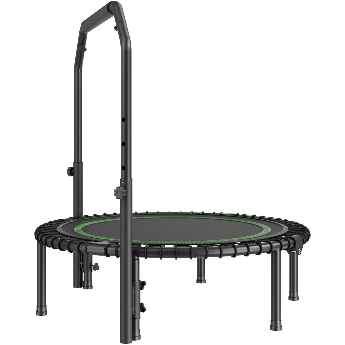 Foldable Mini Trampoline, 40 Inch Fitness Rebounder, Max Load 330lbs Exercise Trampoline, Stable & Quiet Trampoline with 4 Level Height Adjustable Foam Handle, for Adults Indoor/Garden Workout