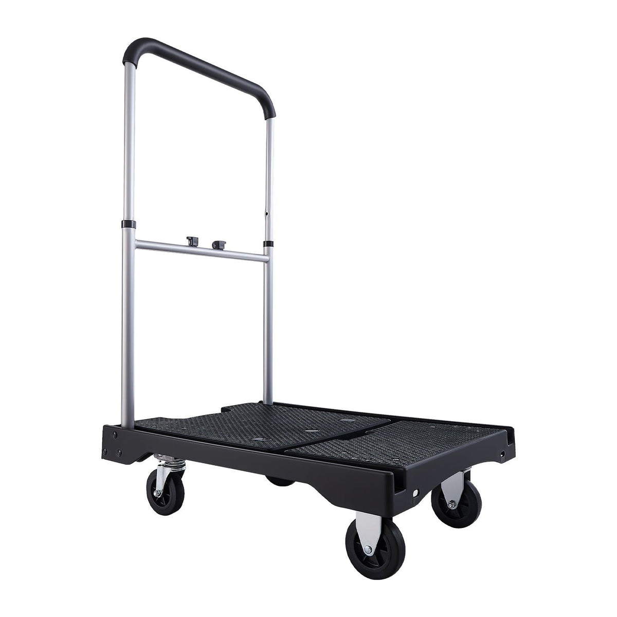 Foldable Push Cart Dolly, 330 lbs Capacity, Folding Platform Truck with Swivel Wheels, Moving Platform Hand Truck Flatbed Cart, Adjustable Push Handle, for Easy Storage, 26.8 x 19.5 x 4.5 in
