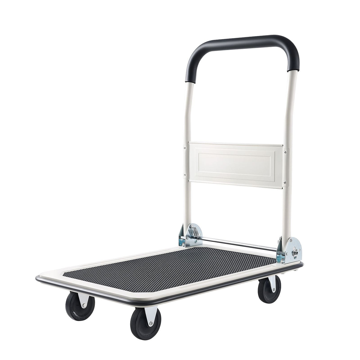 Foldable Push Cart Dolly, 330 lbs Load Capacity, Folding Platform Truck with Swivel Wheels, Moving Platform Hand Truck Flatbed Cart, Space Saving Push Handle, for Easy Storage, 29x18.9x32.5in